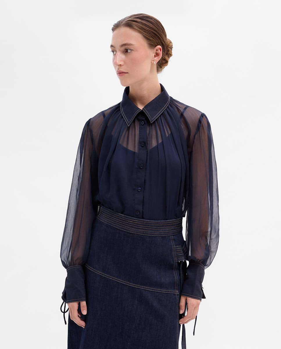 Blusa gasa combinada