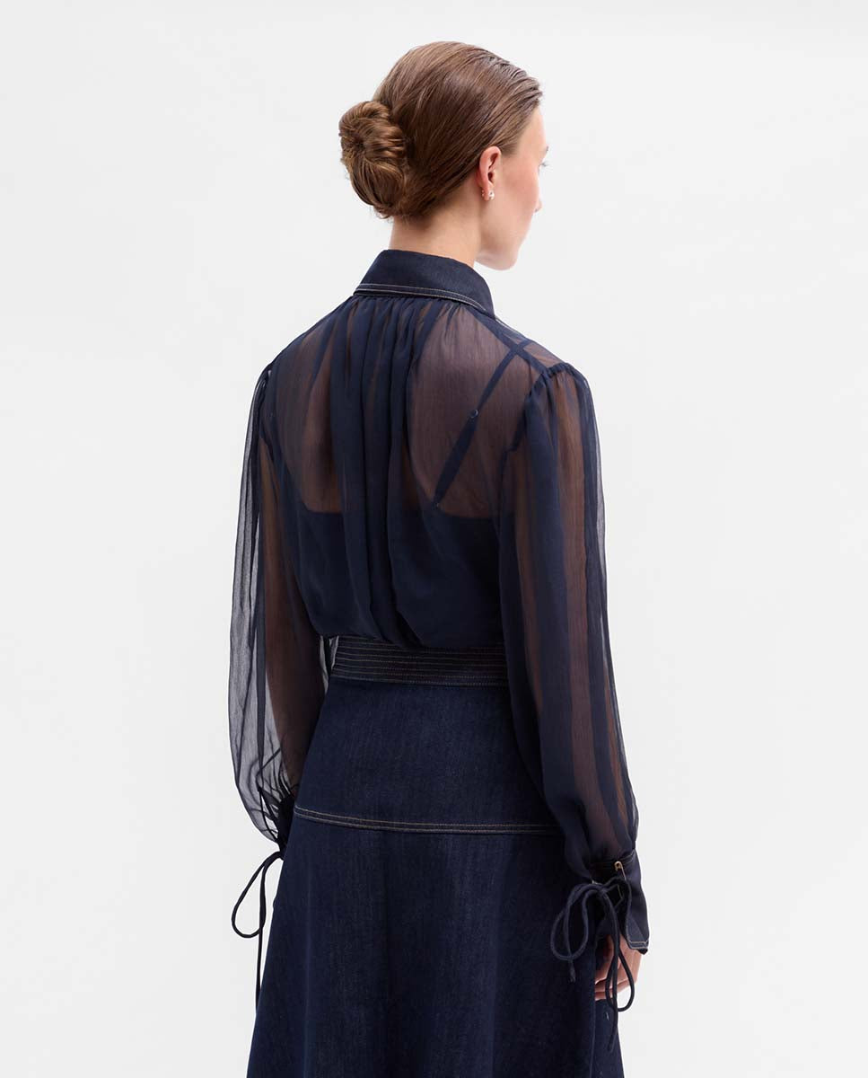 Blusa gasa combinada