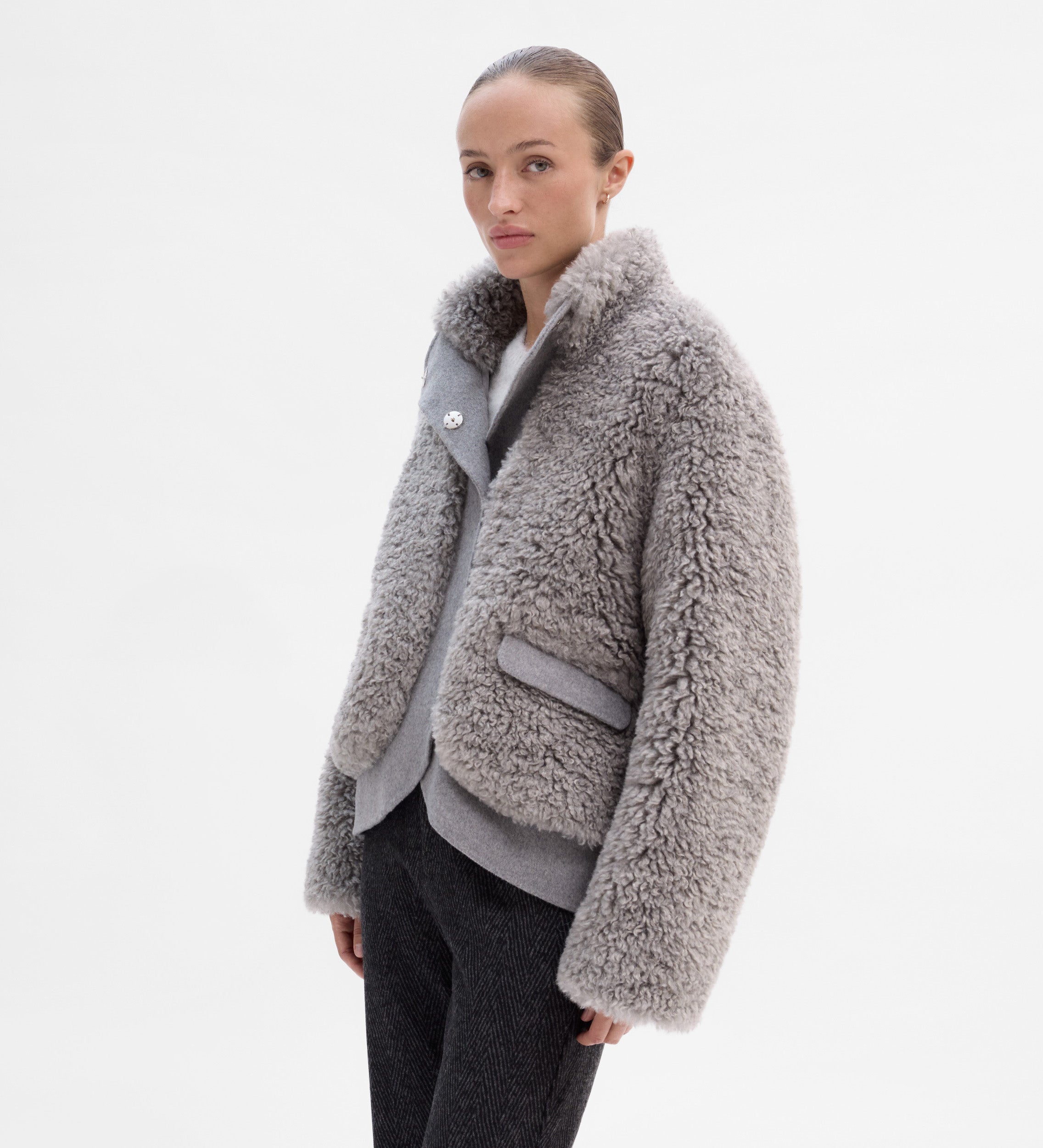 Blouson aviateur en peau de mouton