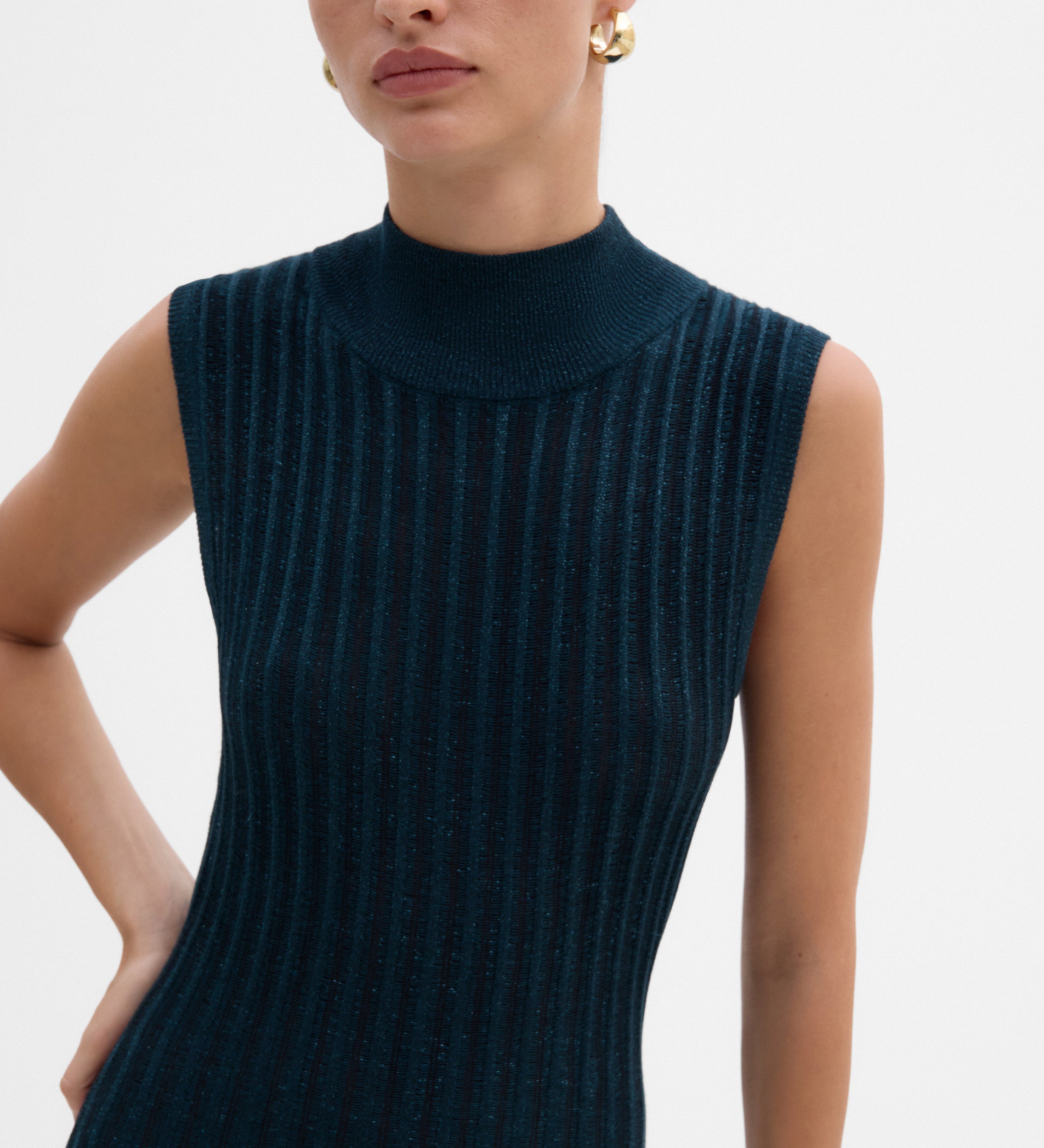 Vestido sisado punto metalizado