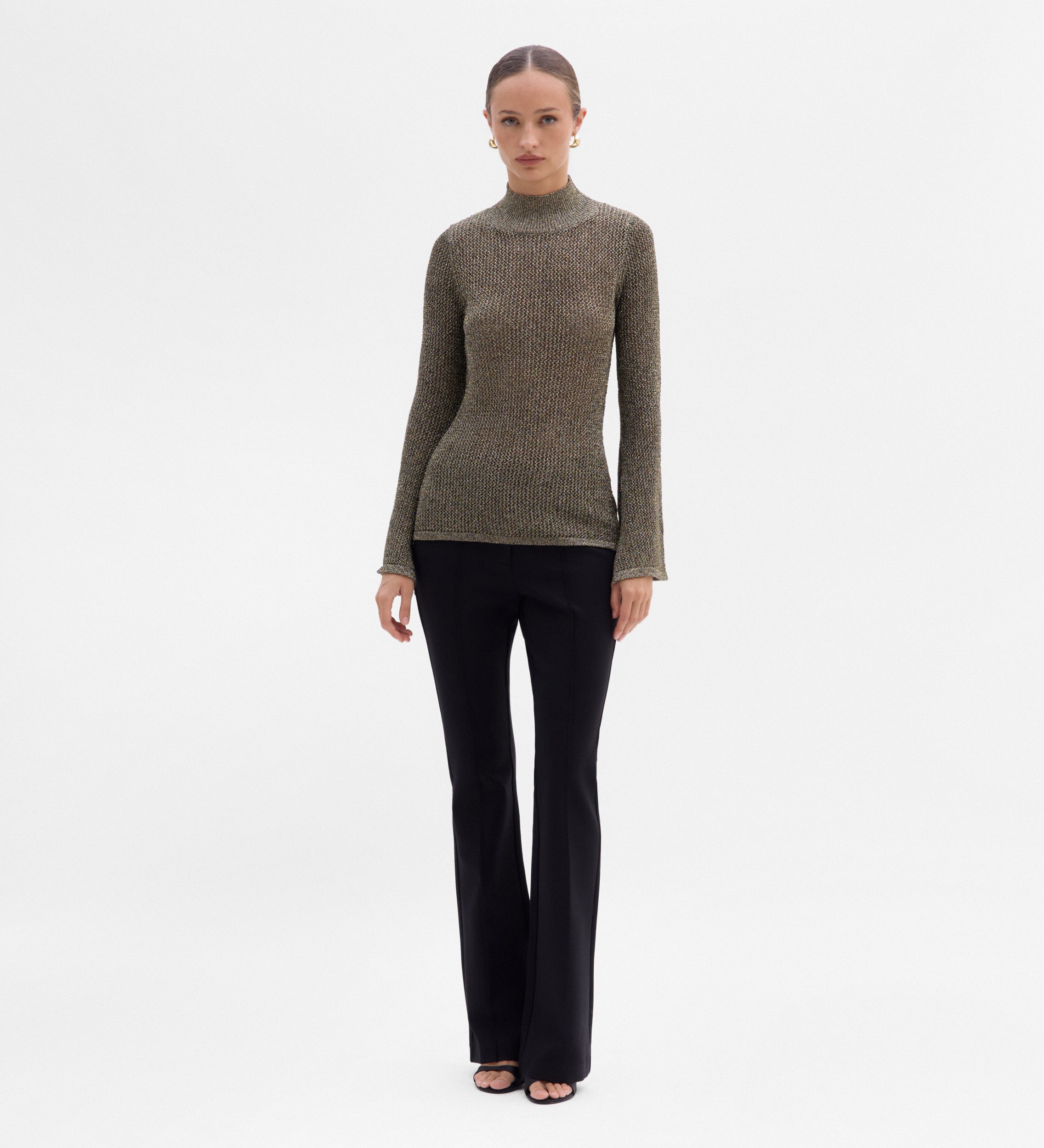 Metallic knit sweater