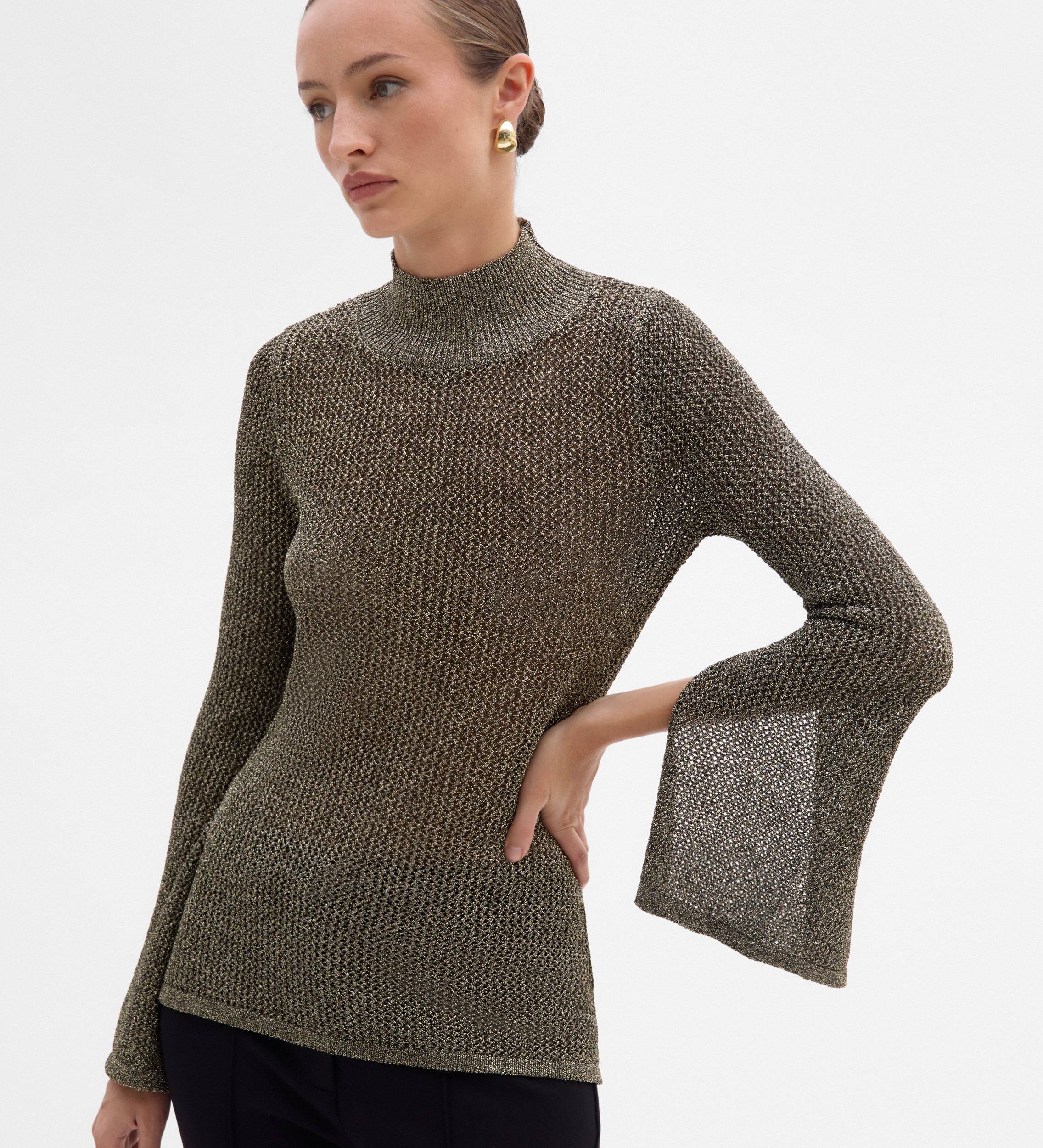 Metallic knit sweater