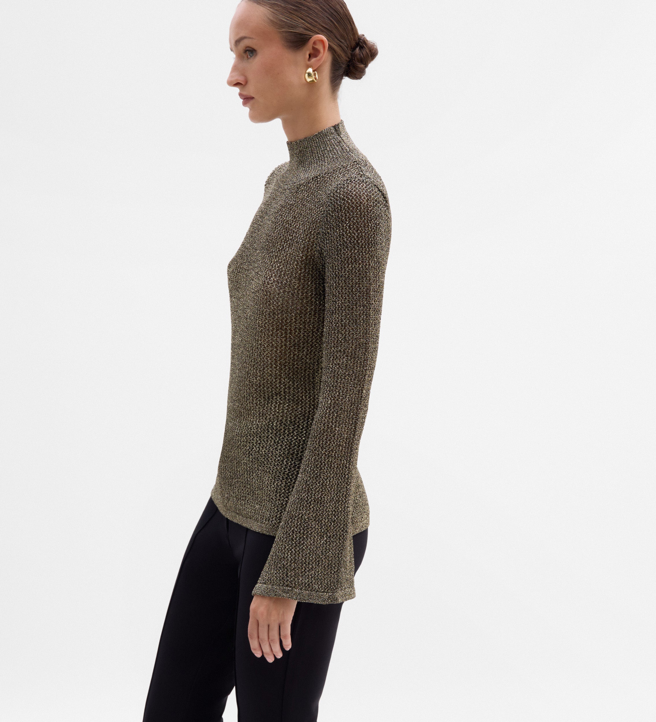 Metallic knit sweater