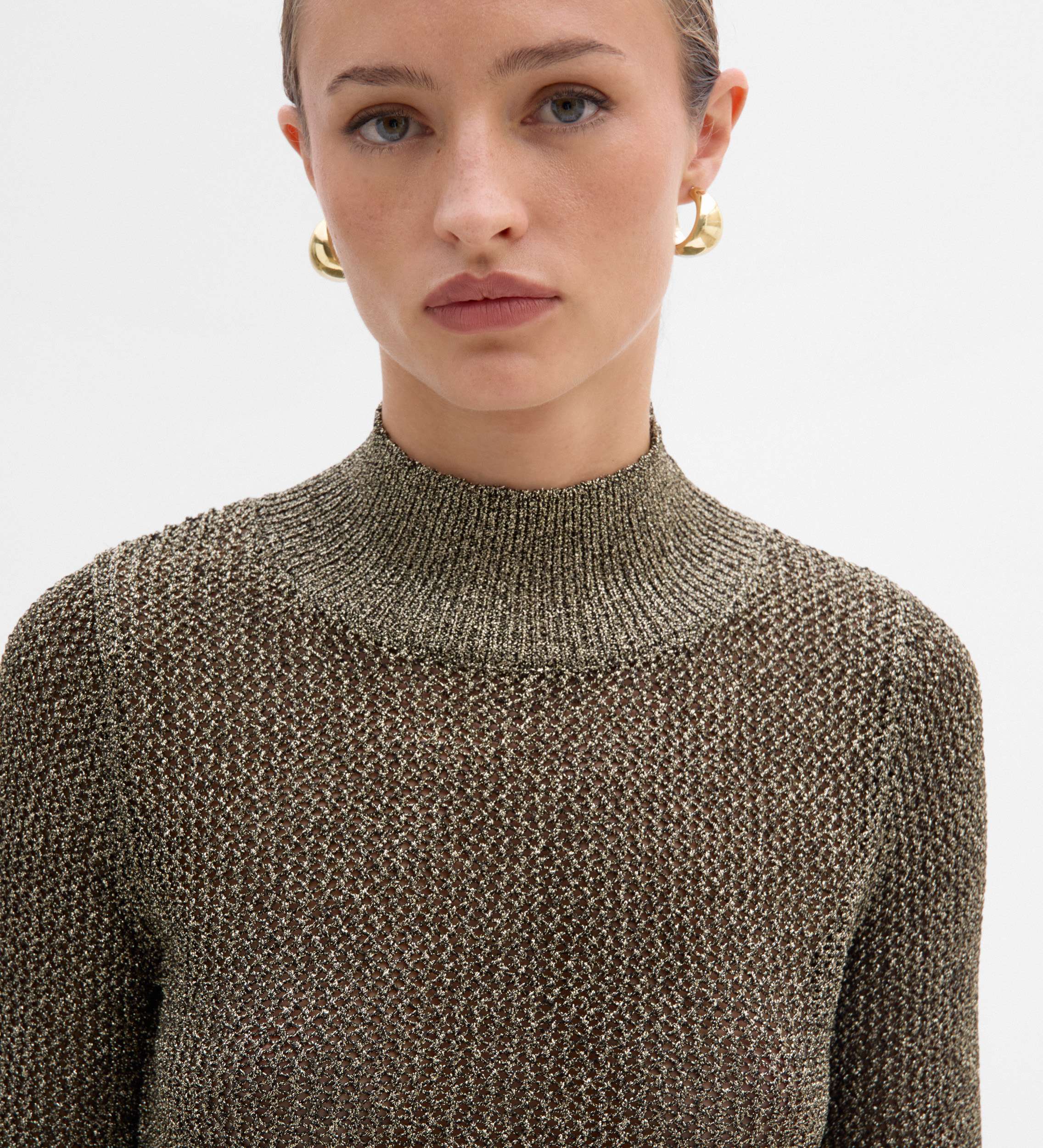 Metallic knit sweater