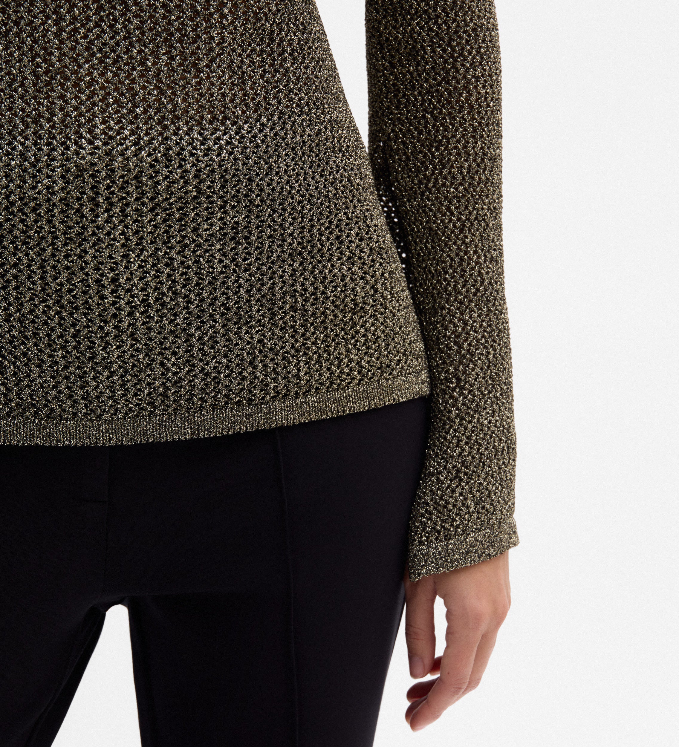Metallic knit sweater