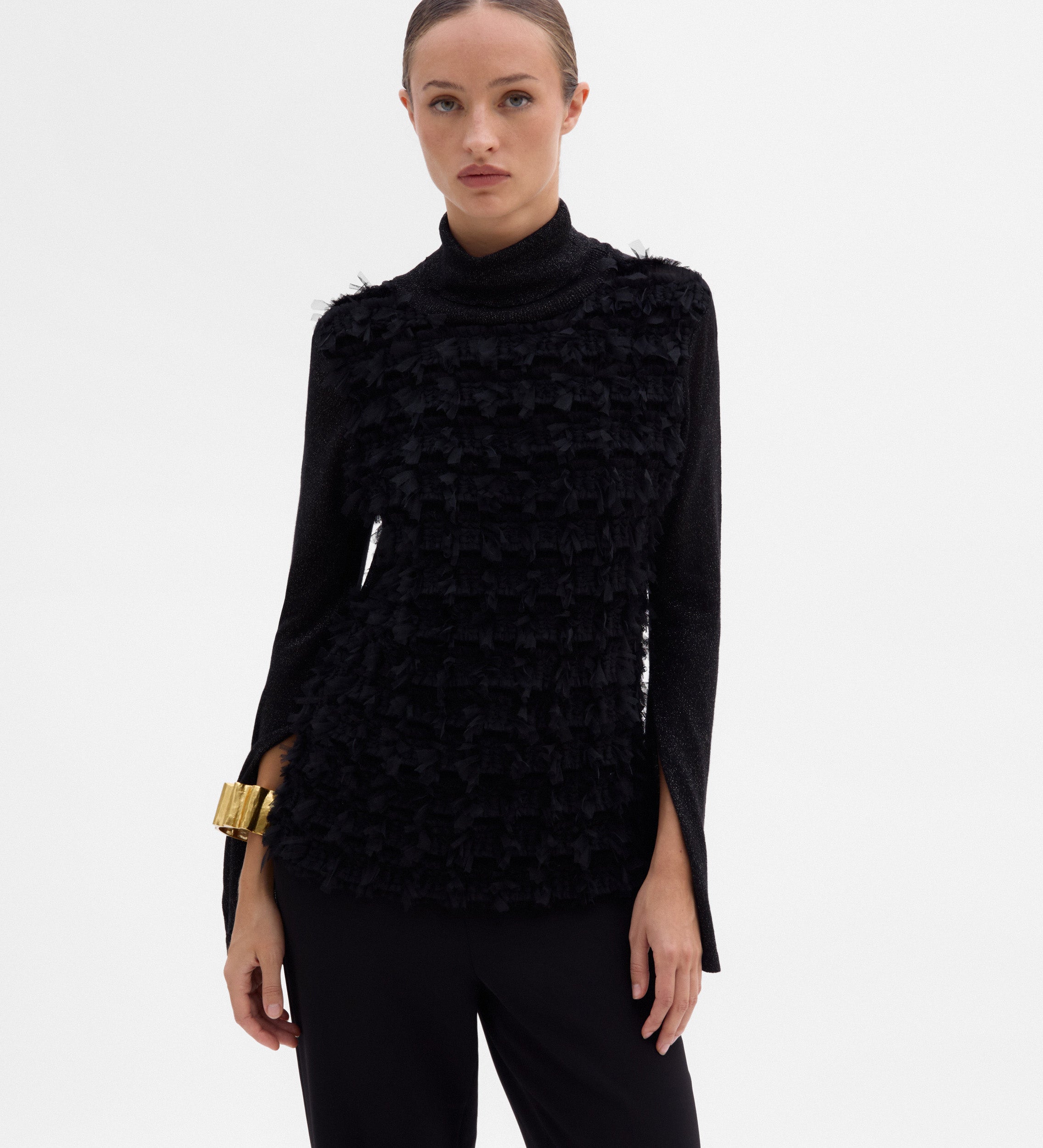 Pull maille combiné