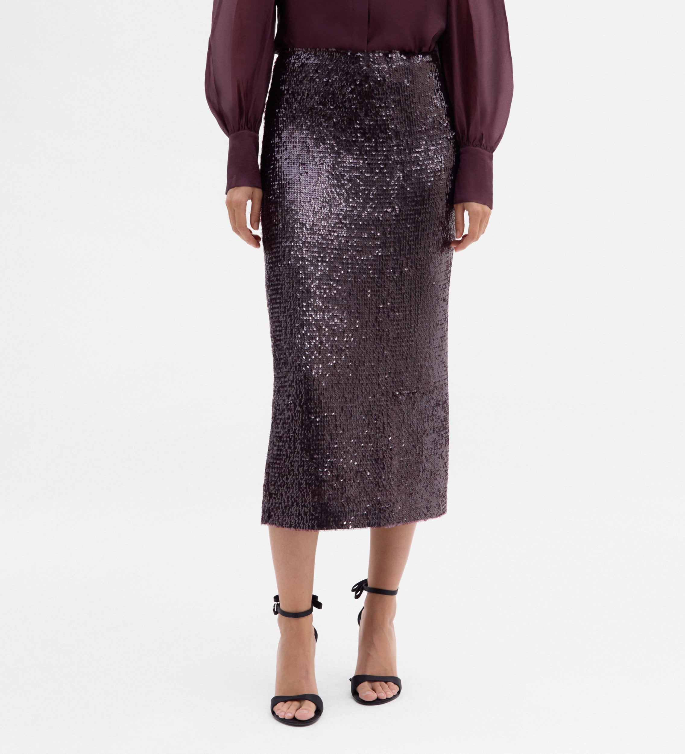 Sequin midi skirt