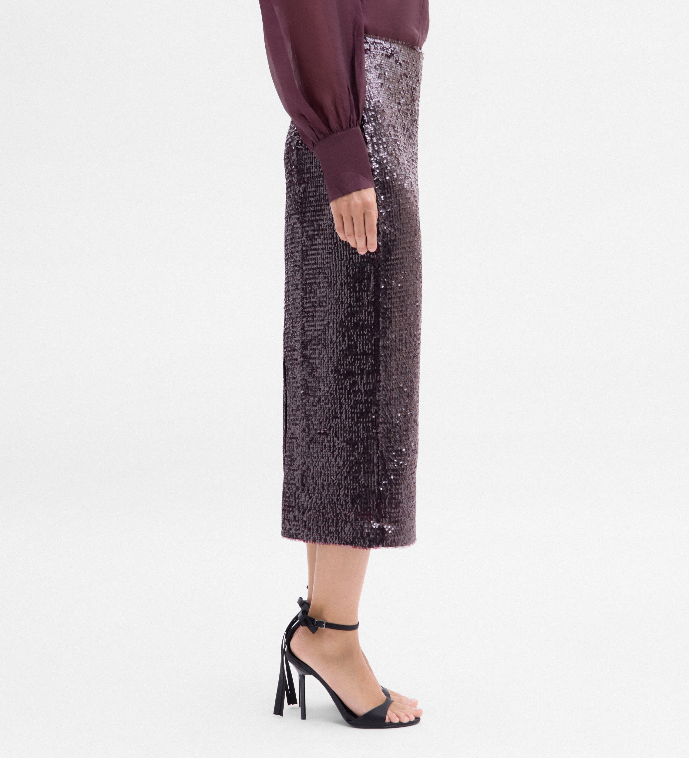Sequin midi skirt