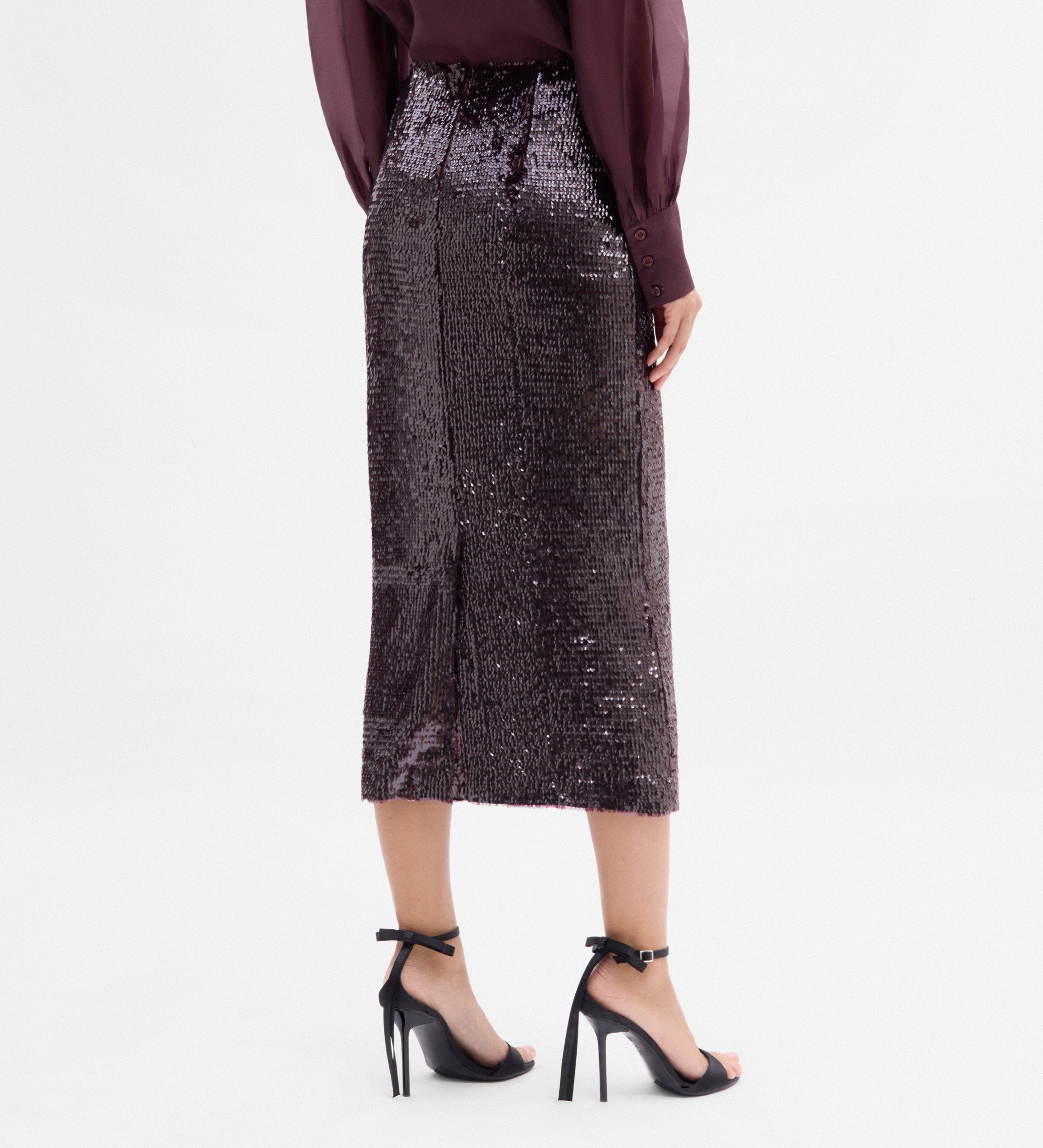 Sequin midi skirt