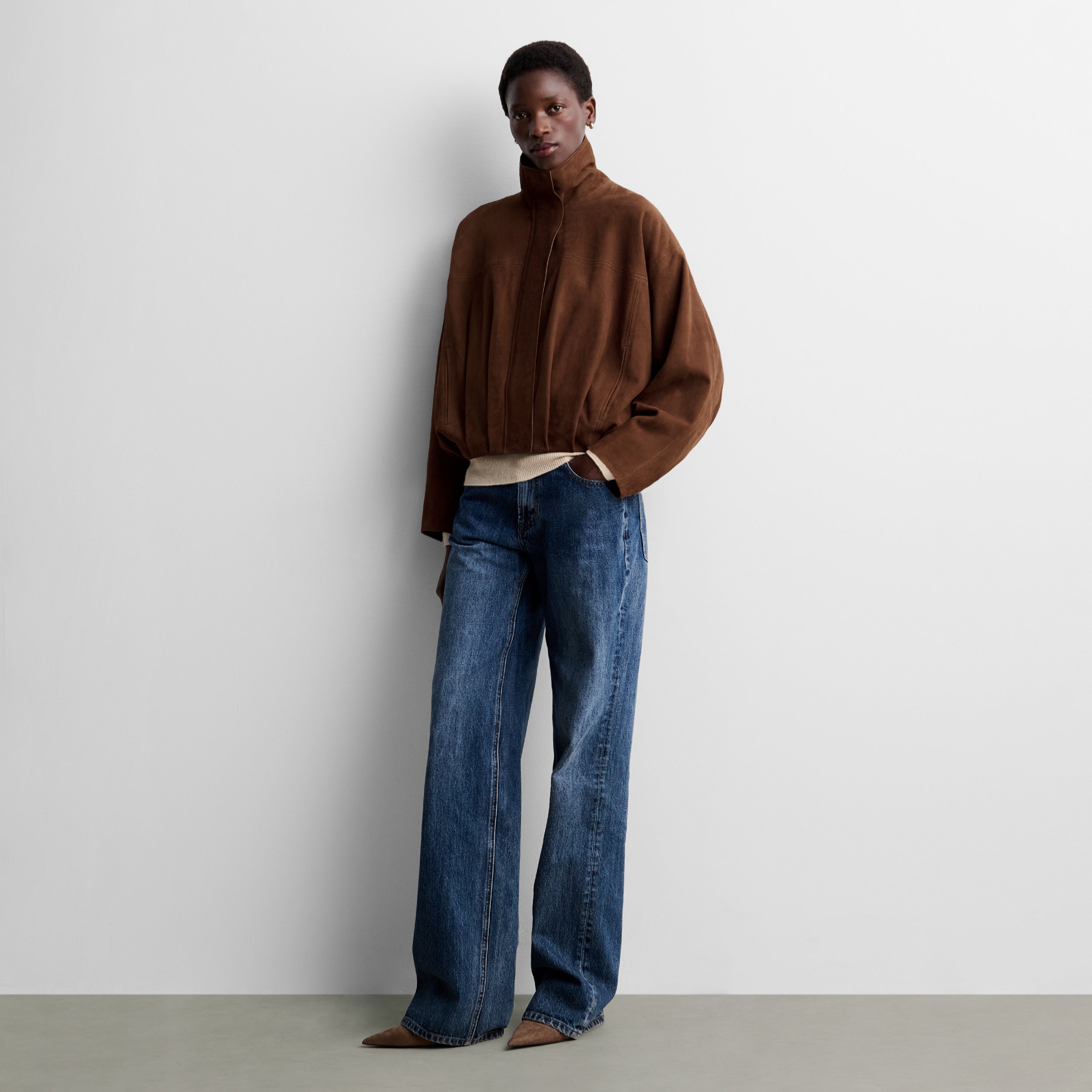Veste bomber en daim