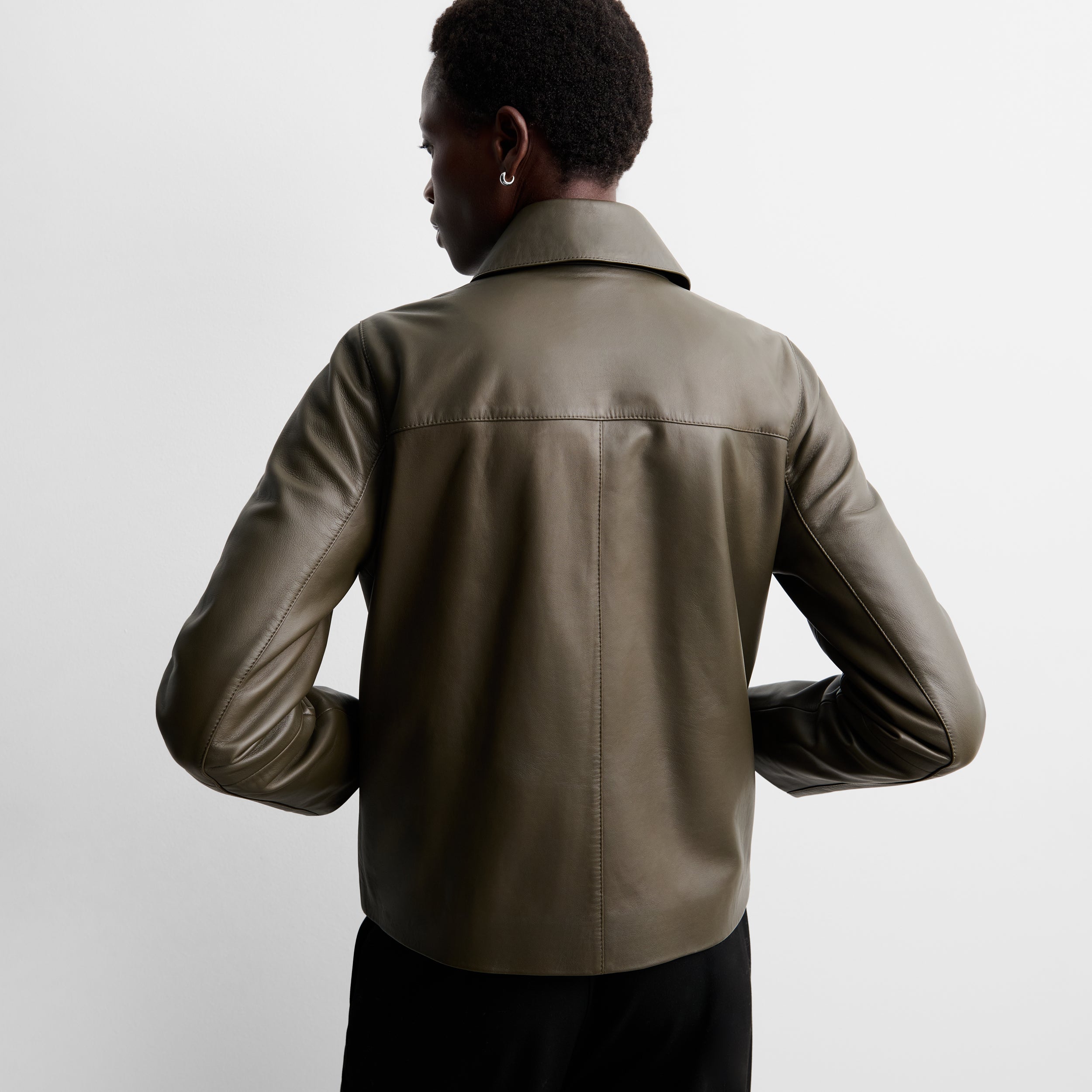 Short faux leather jacket