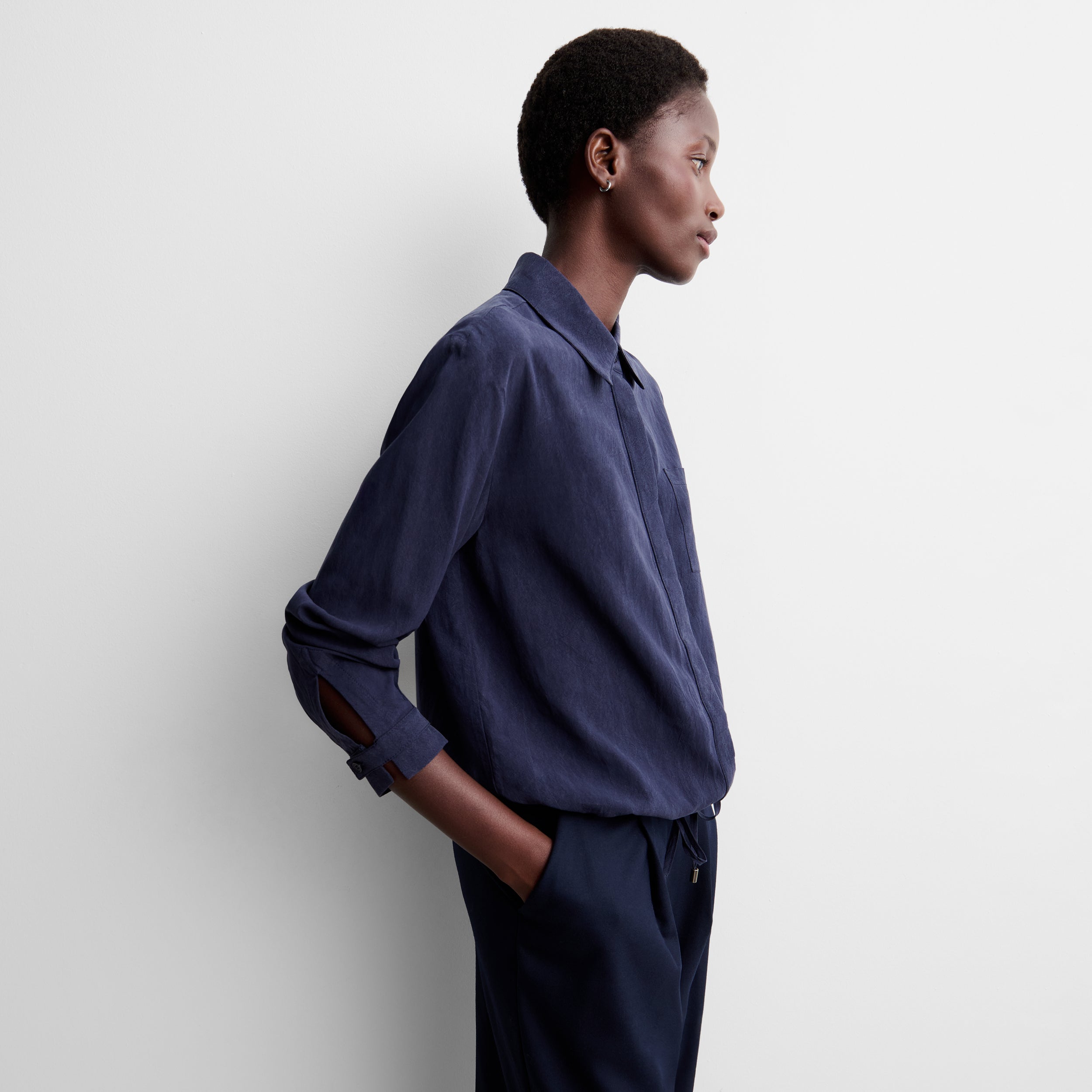 Chemise crop fluide