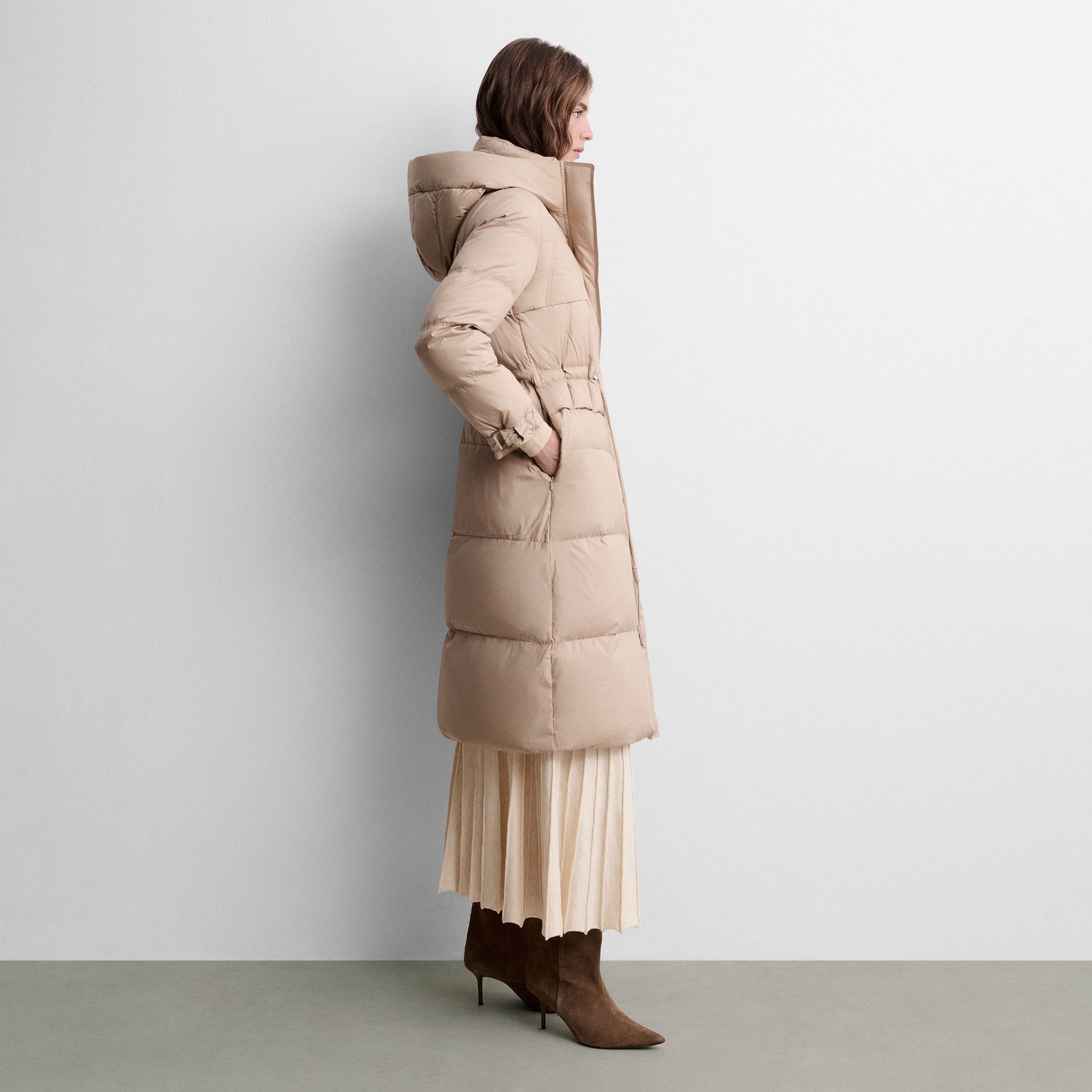 Long quilted parka