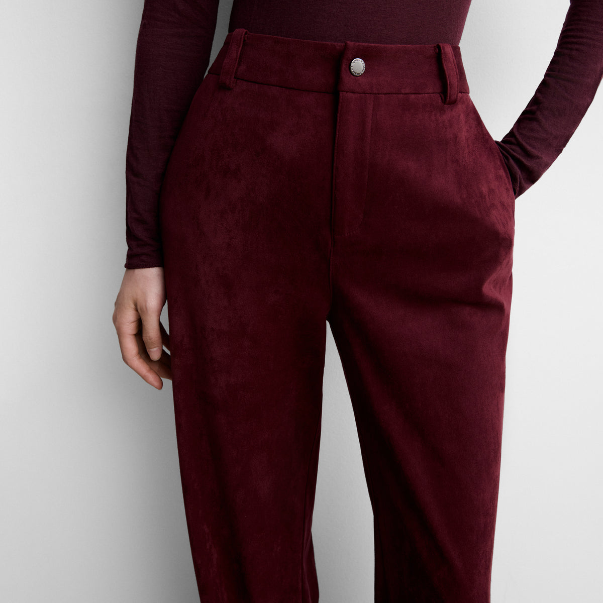 Pantalón recto antelina