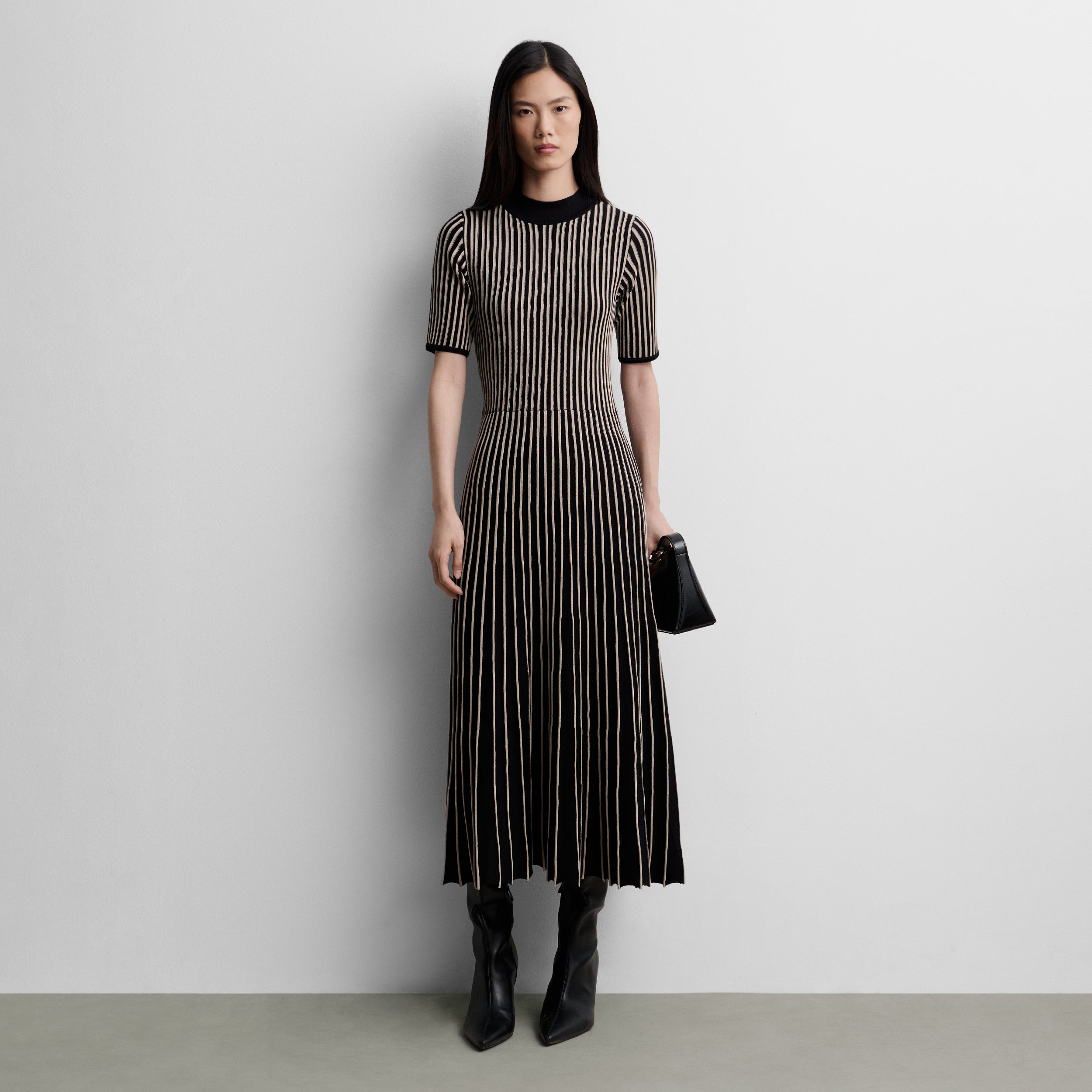 Robe en maille bicolore