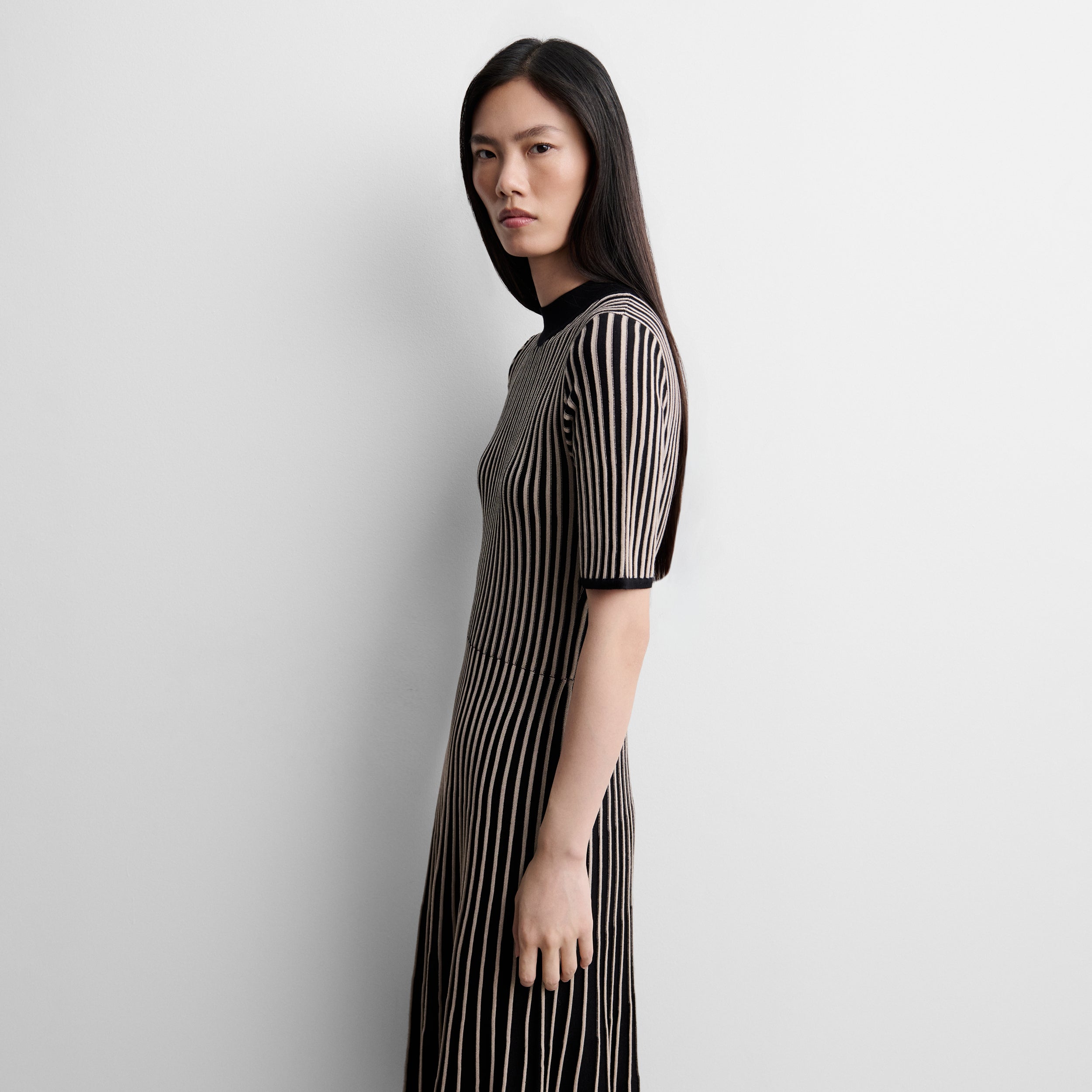 Robe en maille bicolore