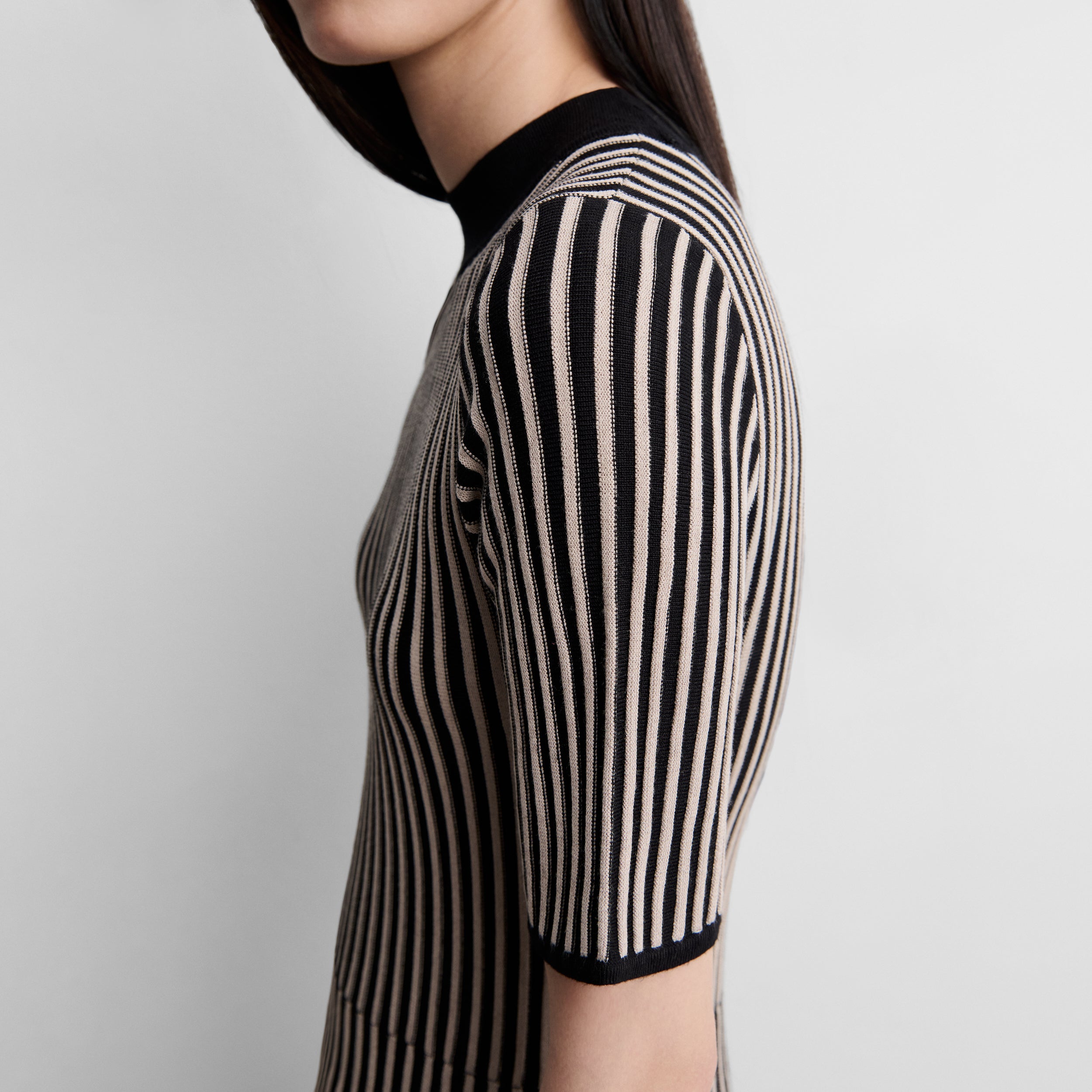 Robe en maille bicolore
