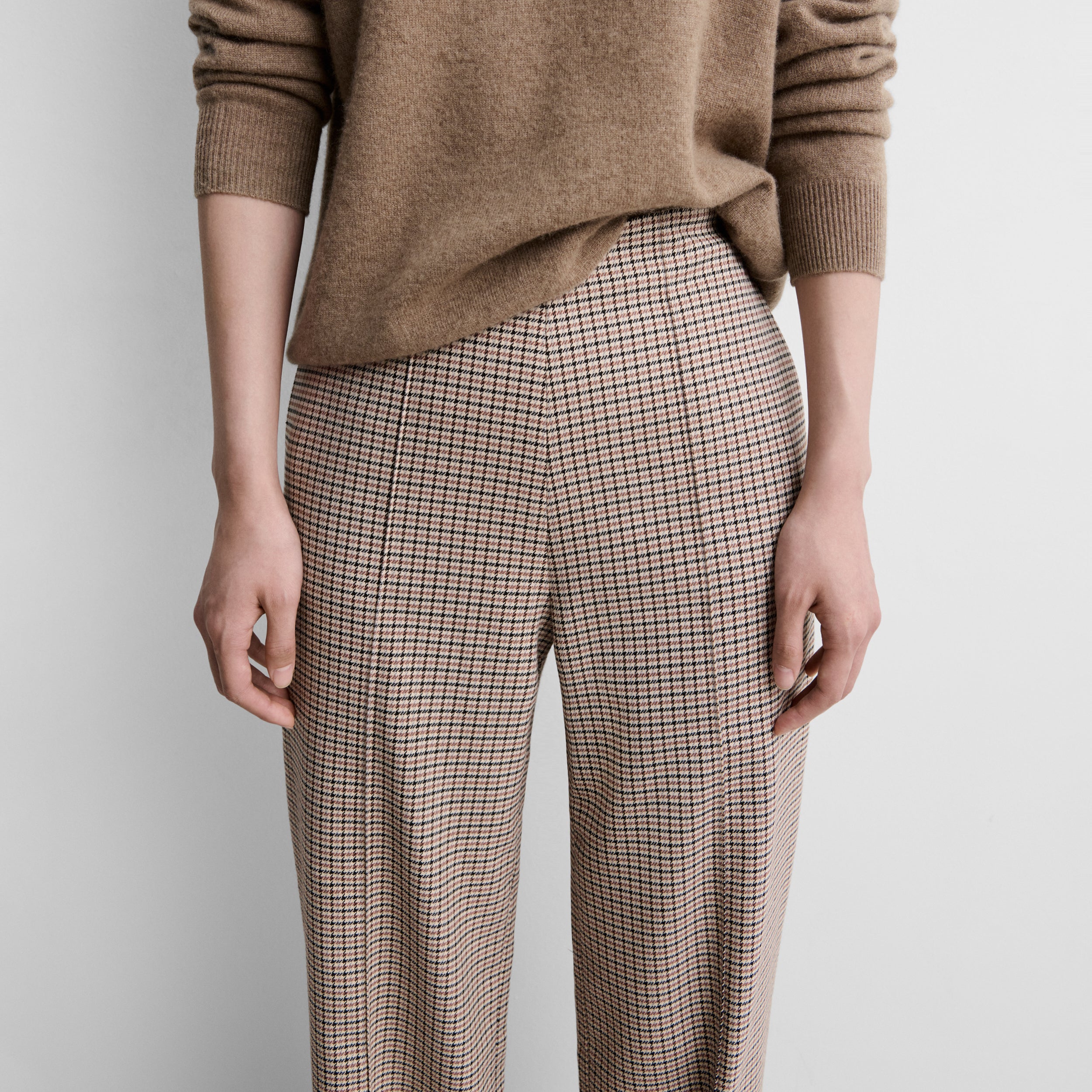 Straight checked trousers
