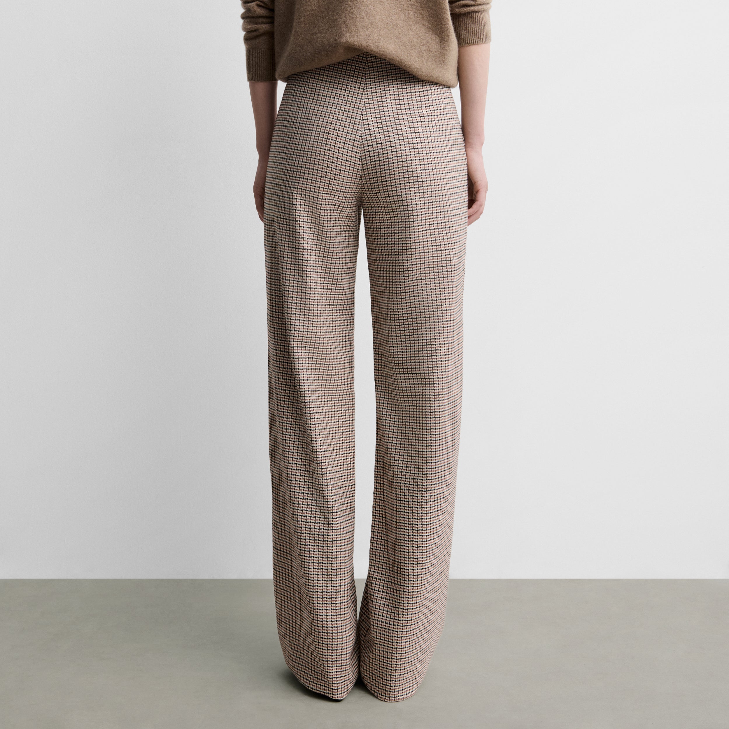 Straight checked trousers
