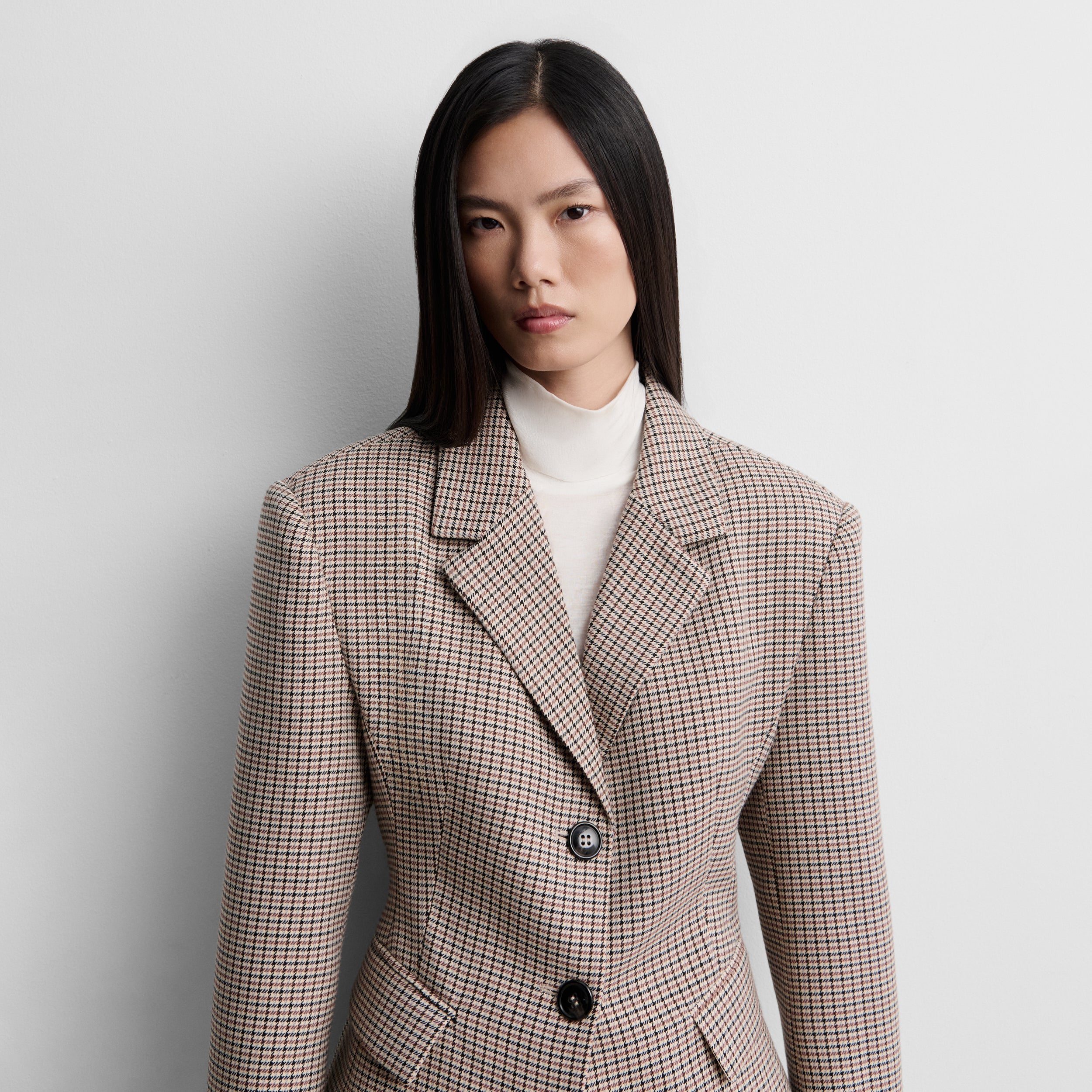 Blazer cintré à carreaux