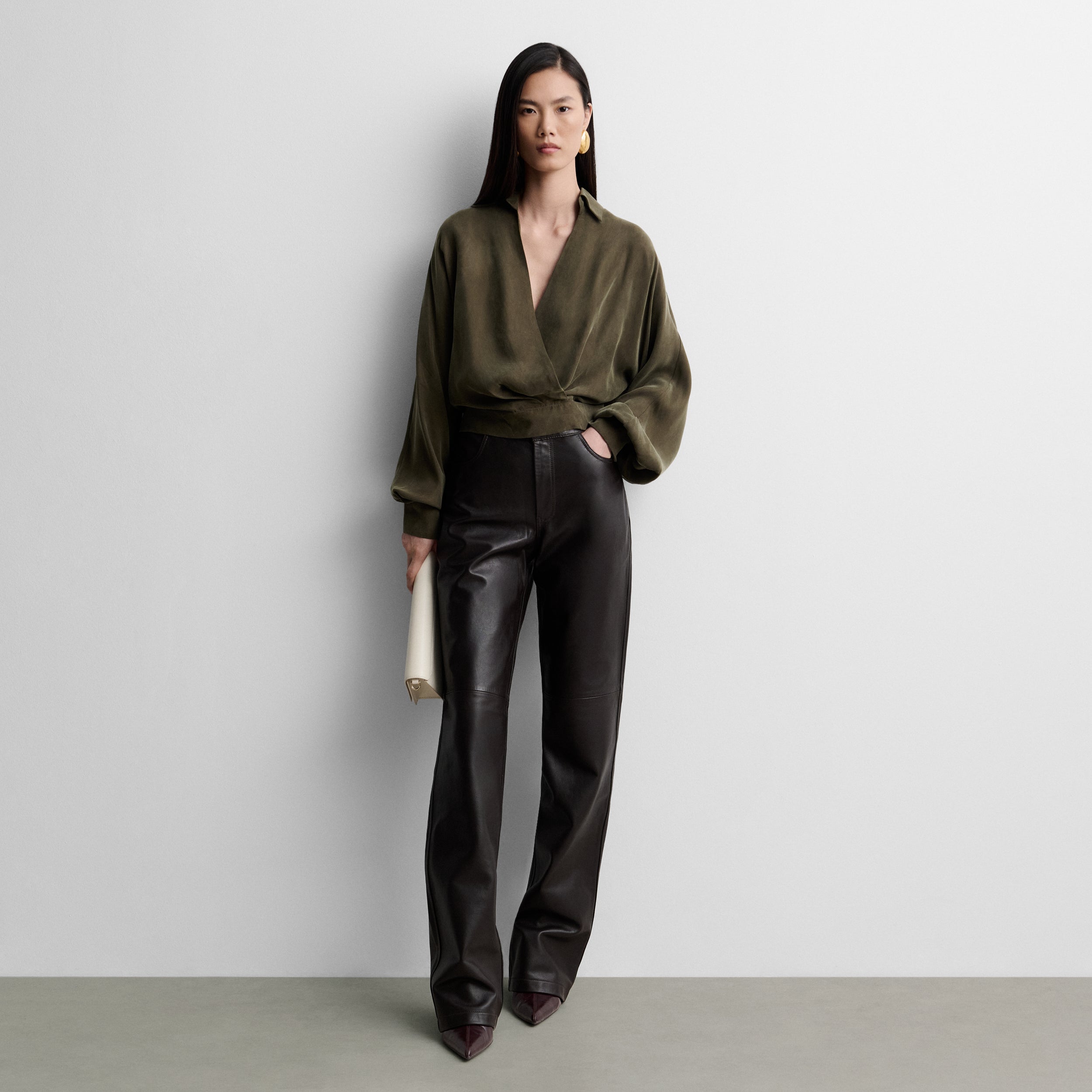 Blusa fluida escote cruzado