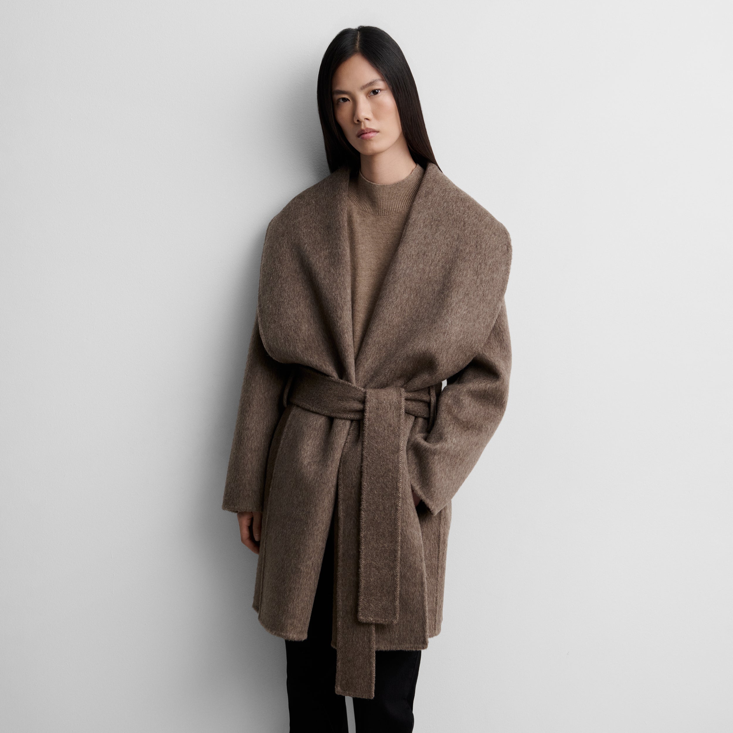 Double-faced wool coat