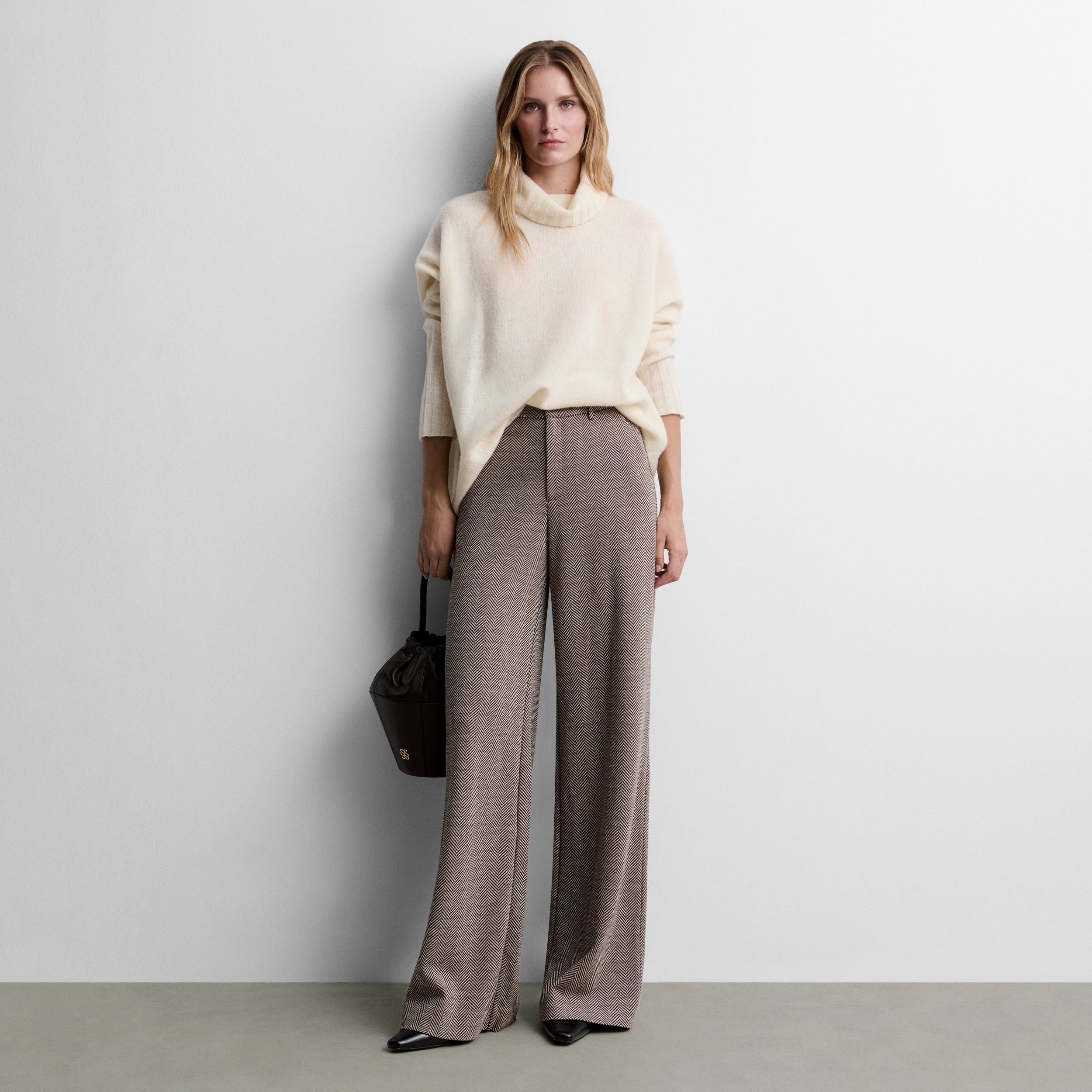 Pantalon large à chevrons
