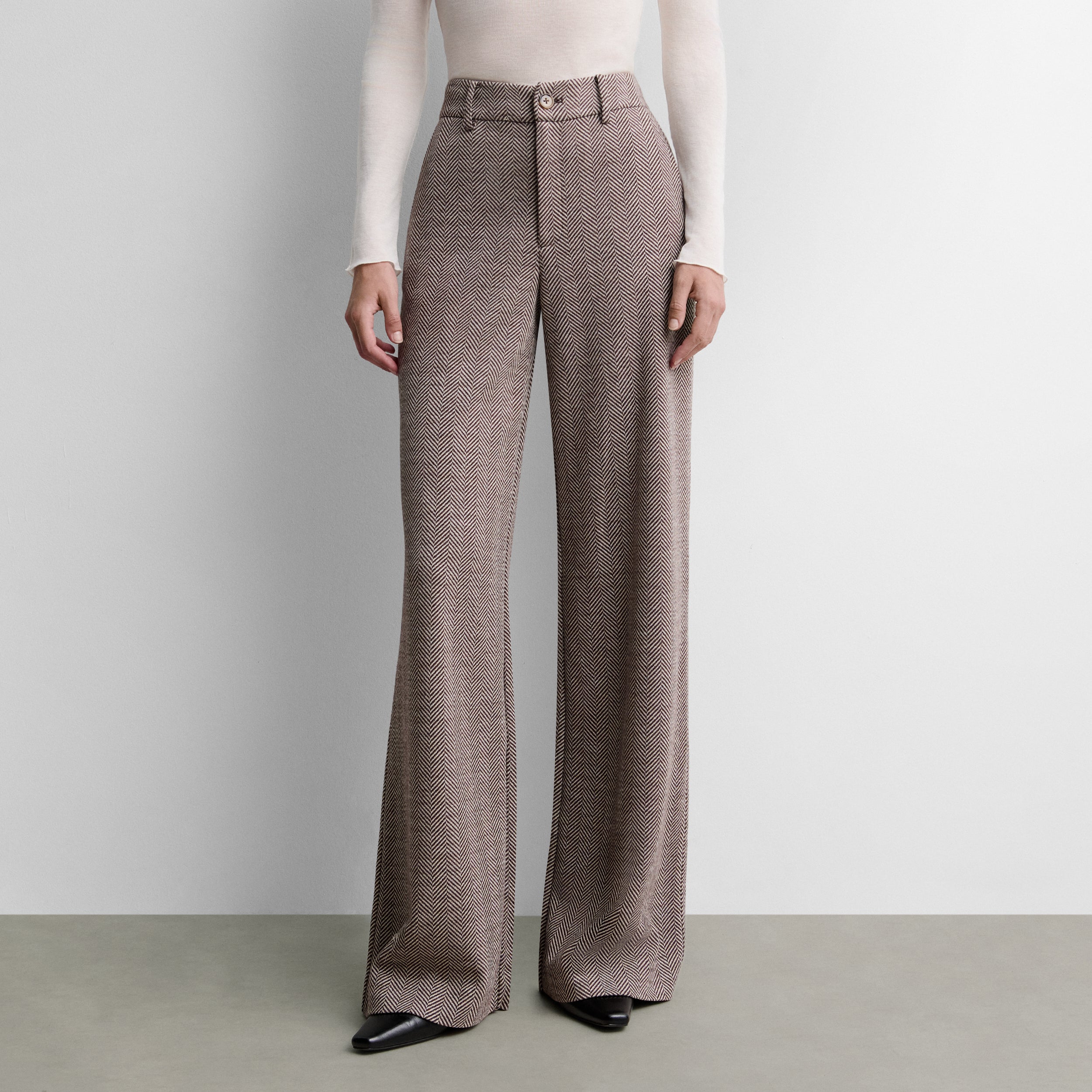 Pantalon large à chevrons