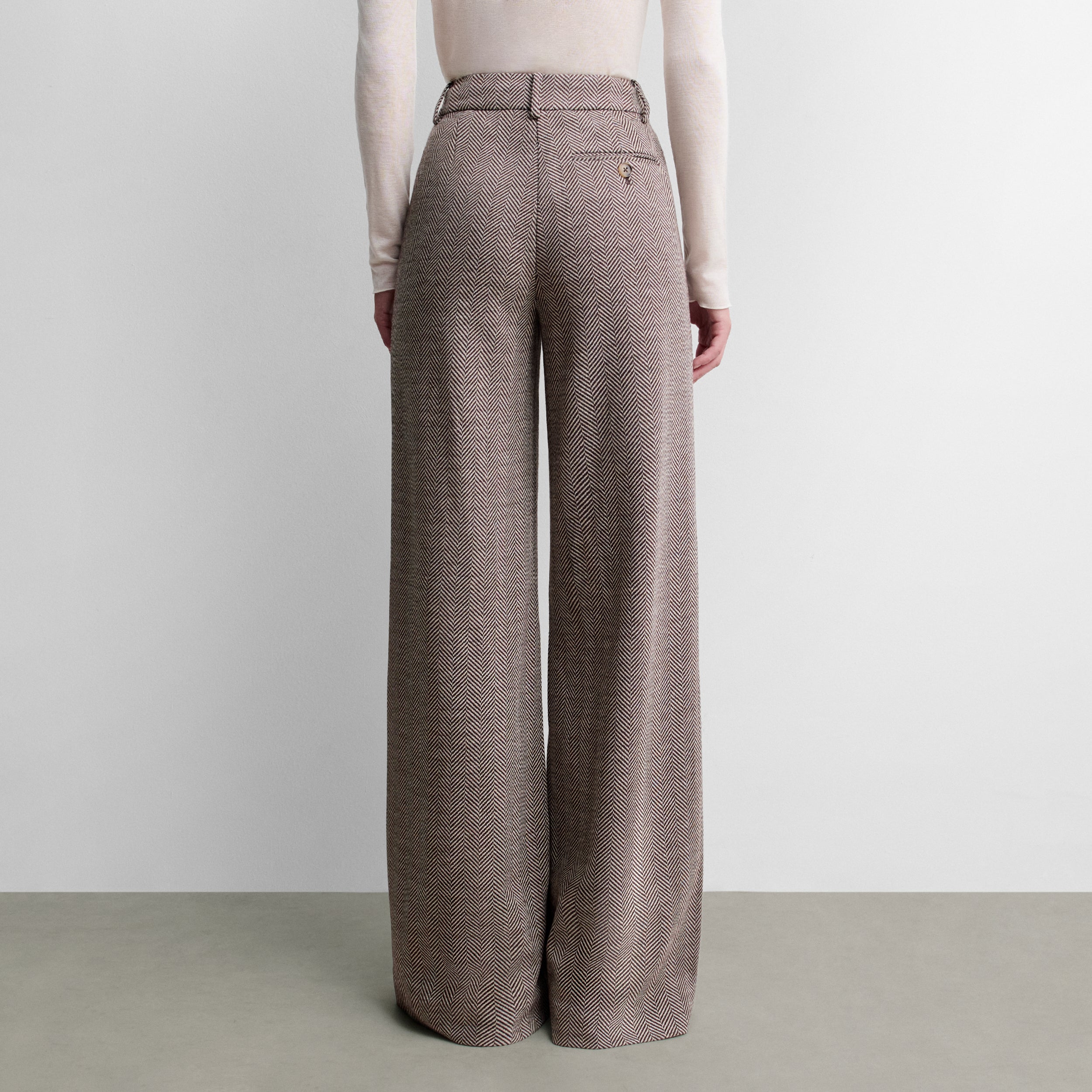 Pantalon large à chevrons