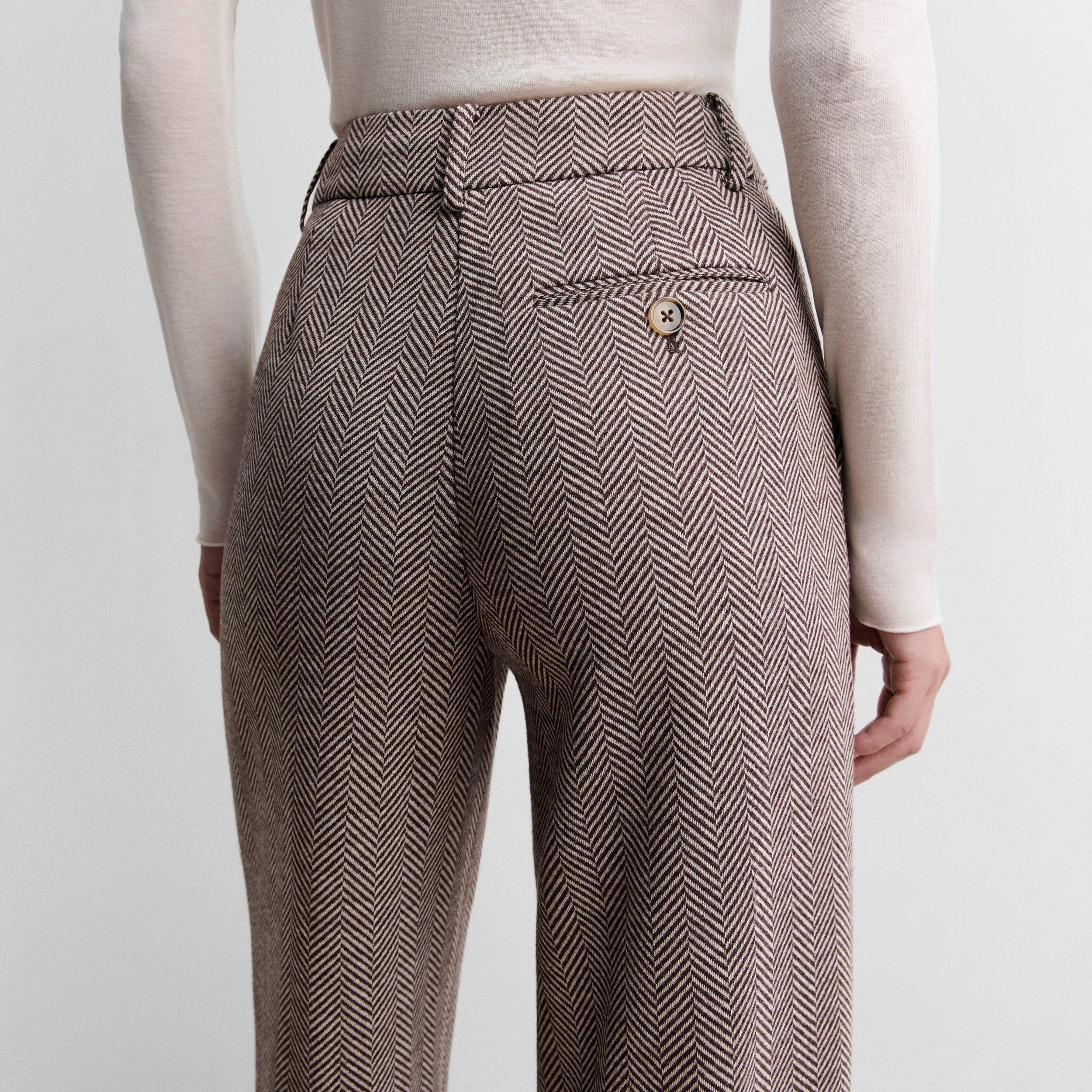 Pantalon large à chevrons