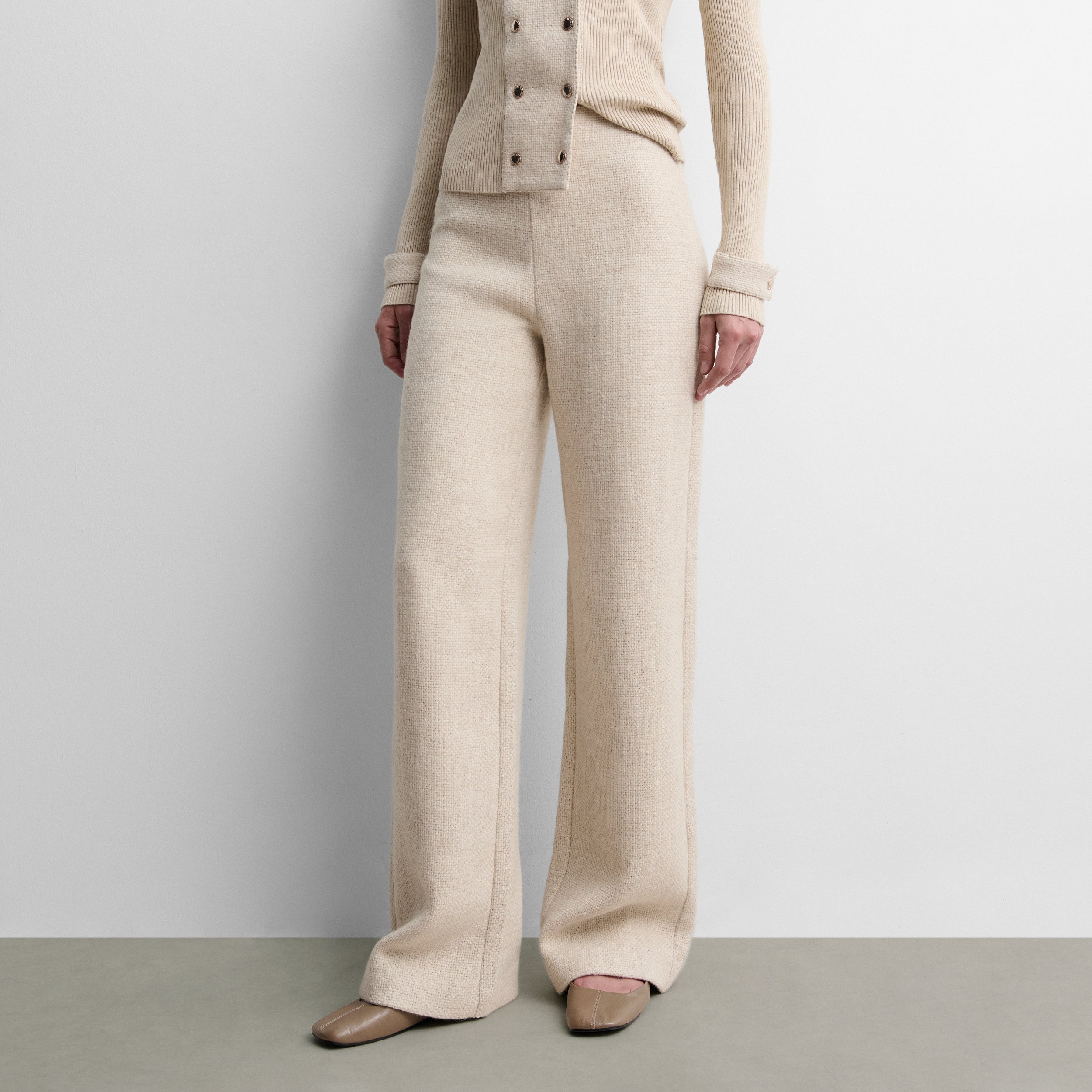 Pantalón recto tweed