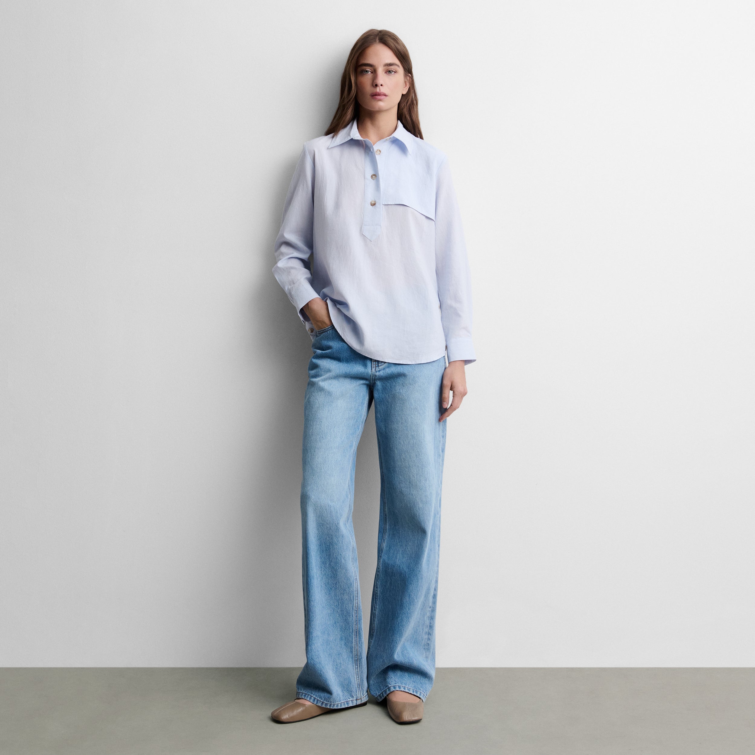 Blouse fluide à boutons