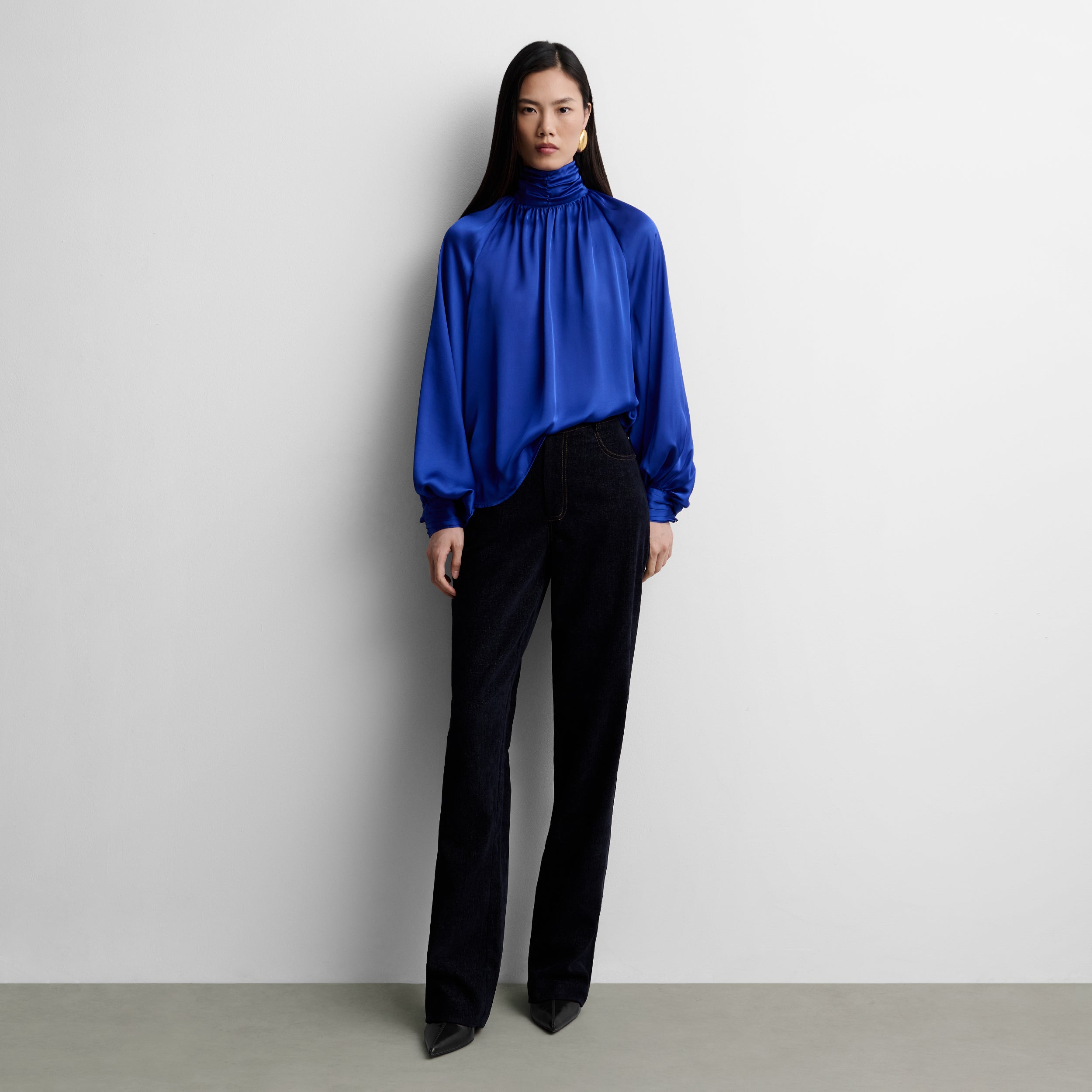 Blusa fluida satinada