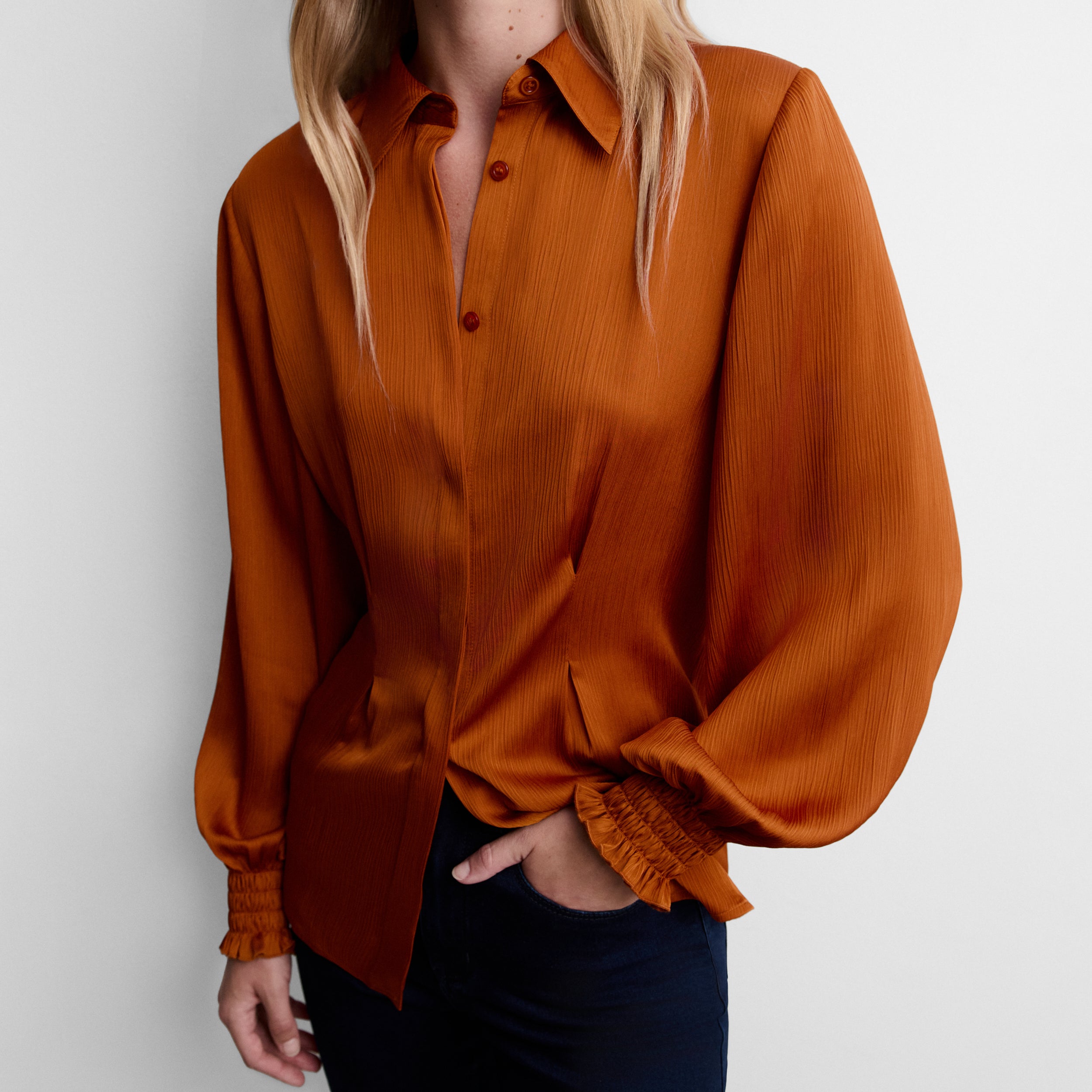 Chemise fluide à pinces