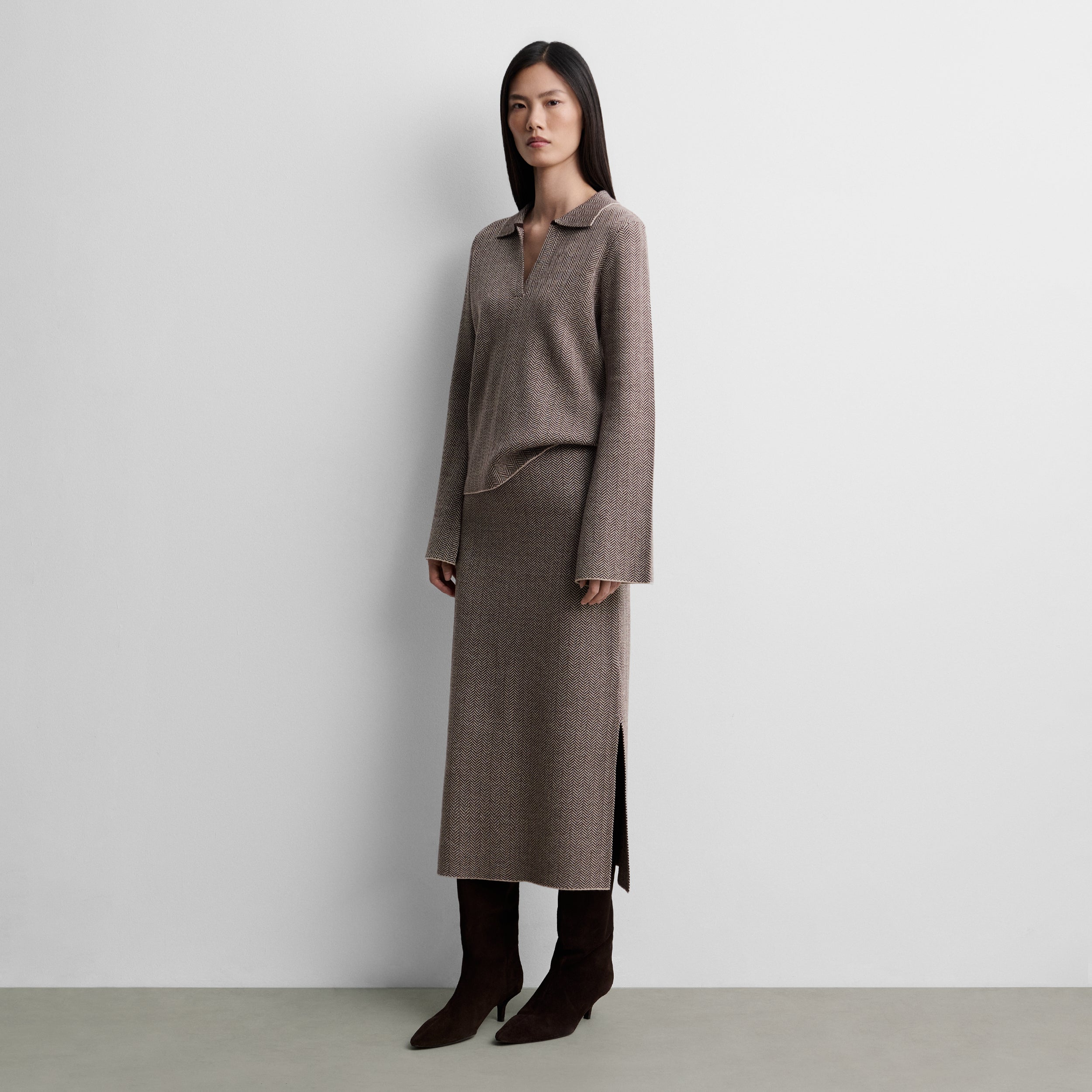 Herringbone knit sweater