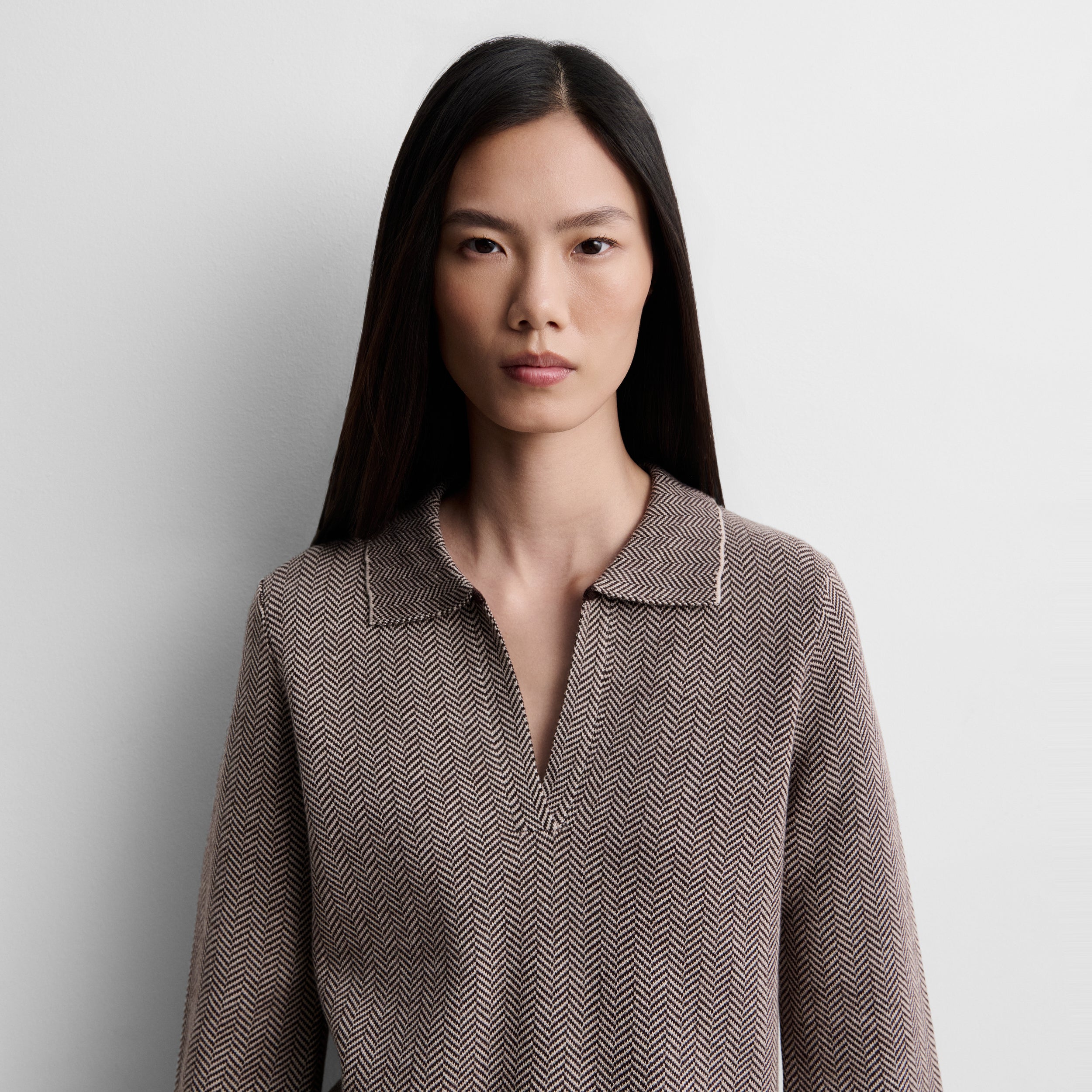 Herringbone knit sweater