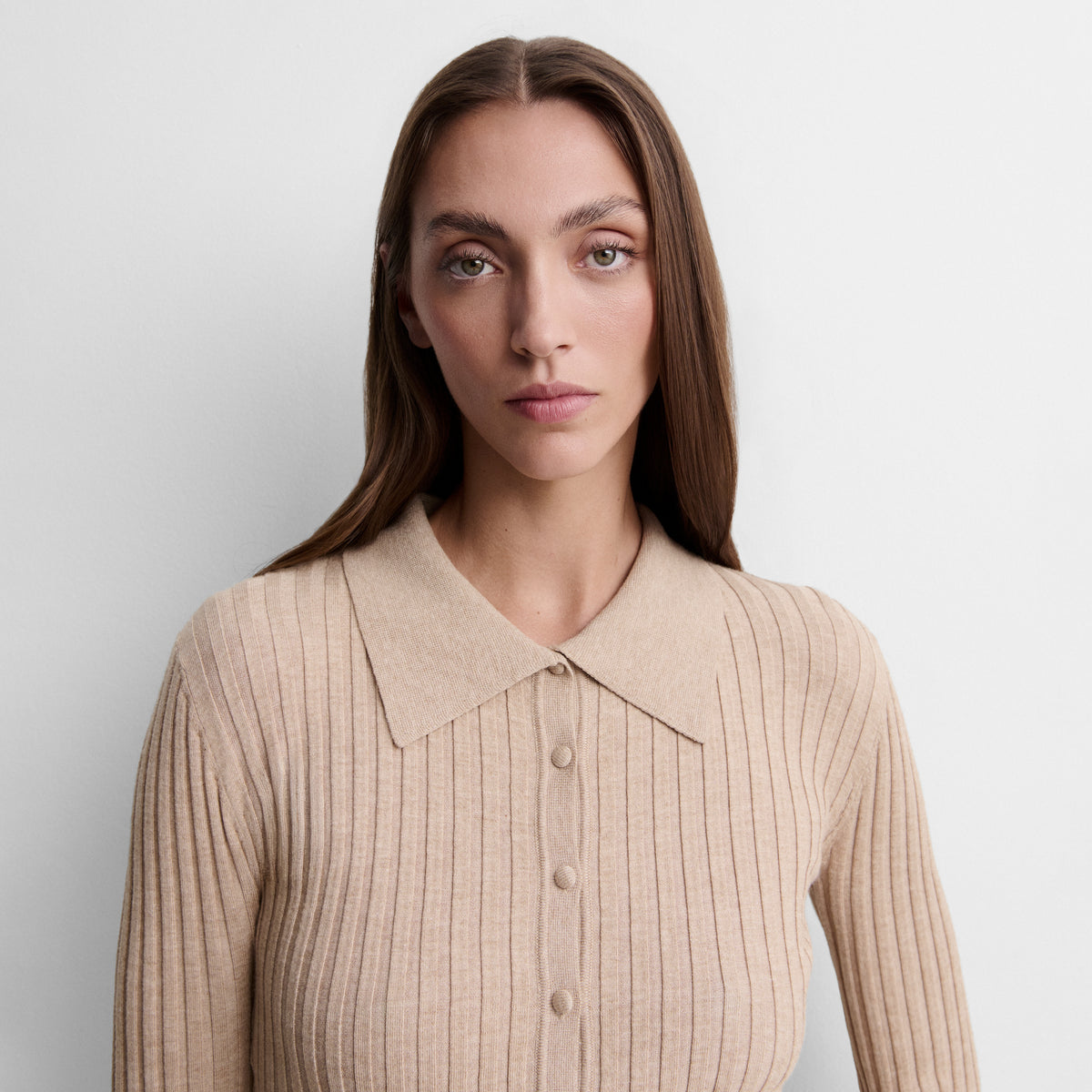 Cárdigan punto cuello camisero