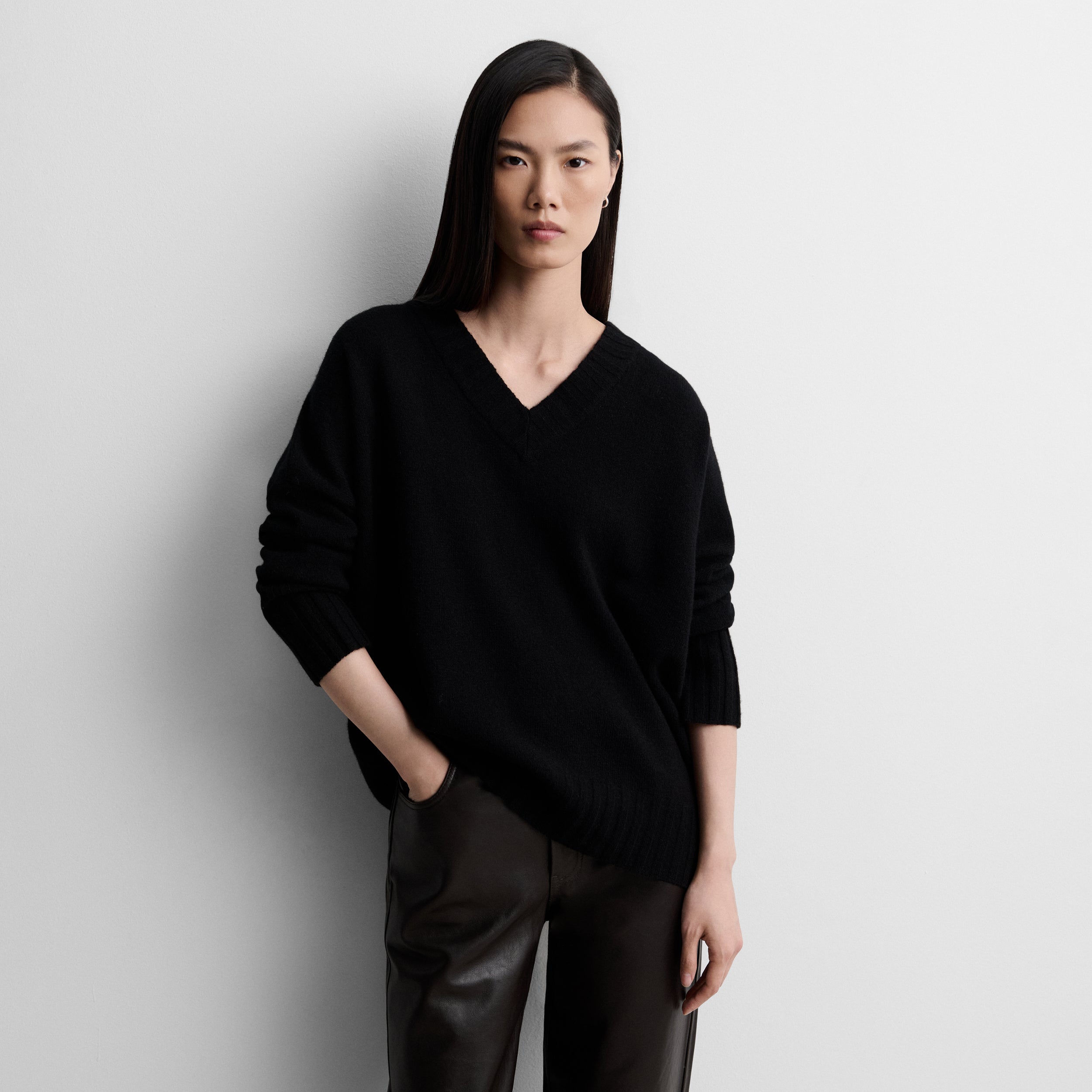 Loose V-neck sweater
