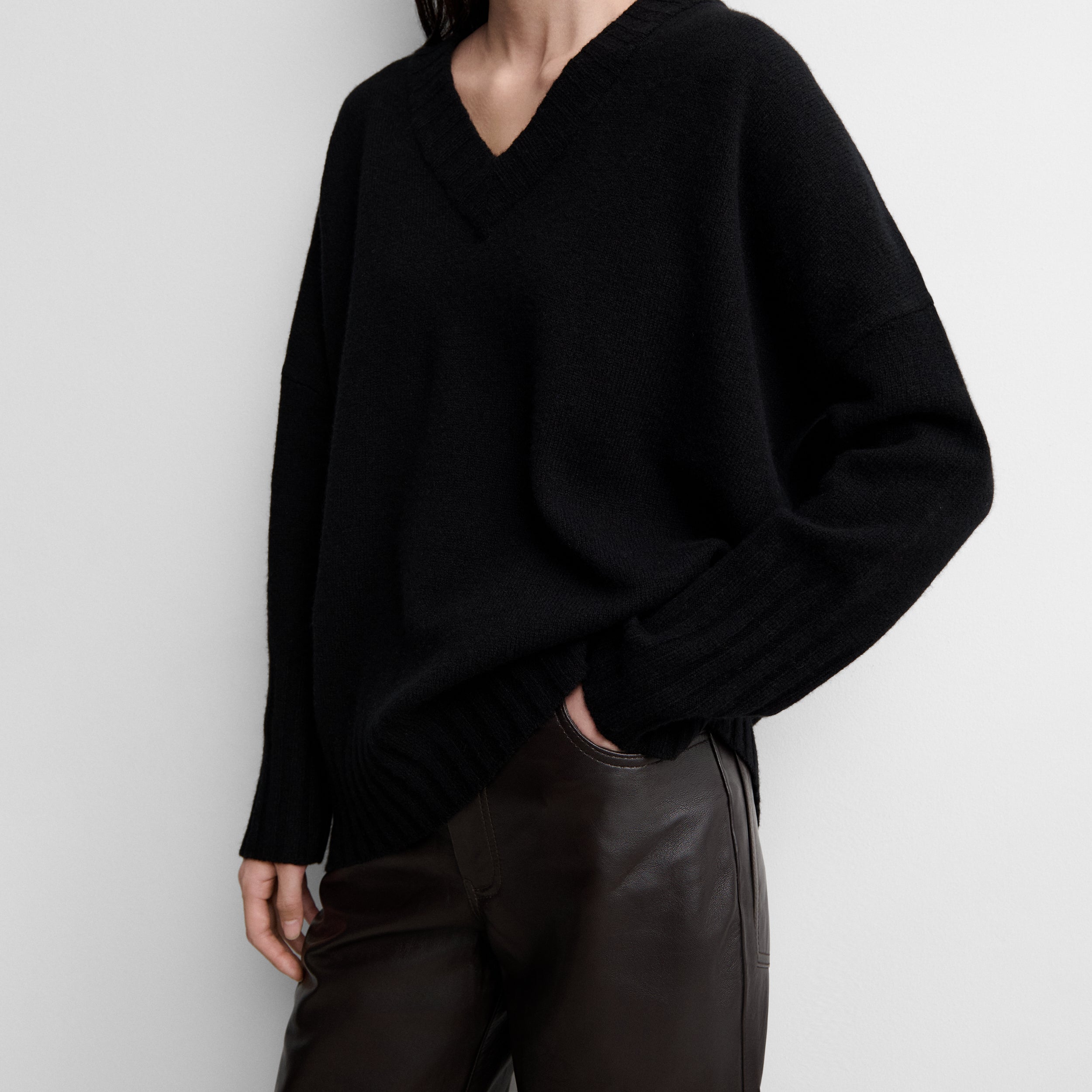 Loose V-neck sweater