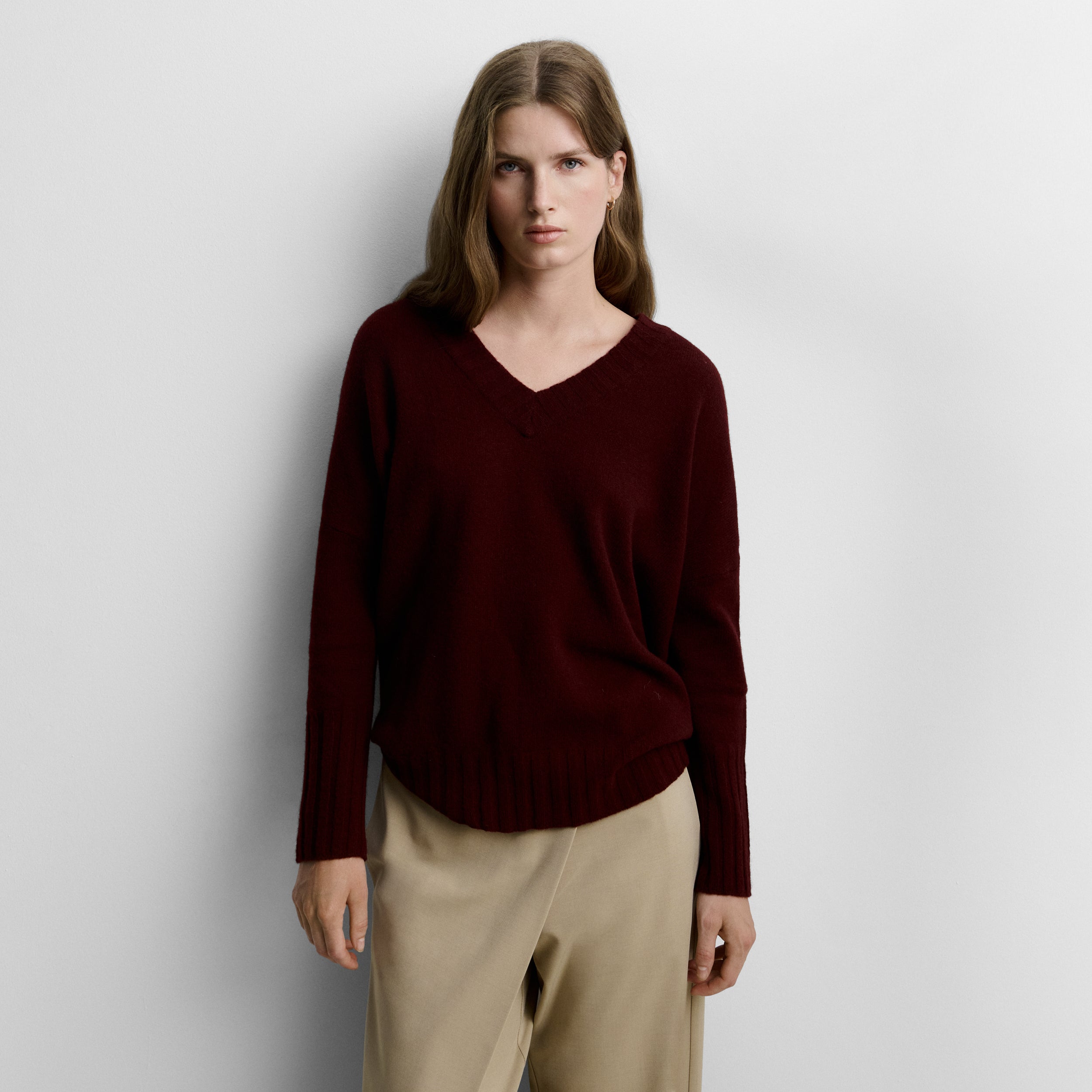 Loose V-neck sweater