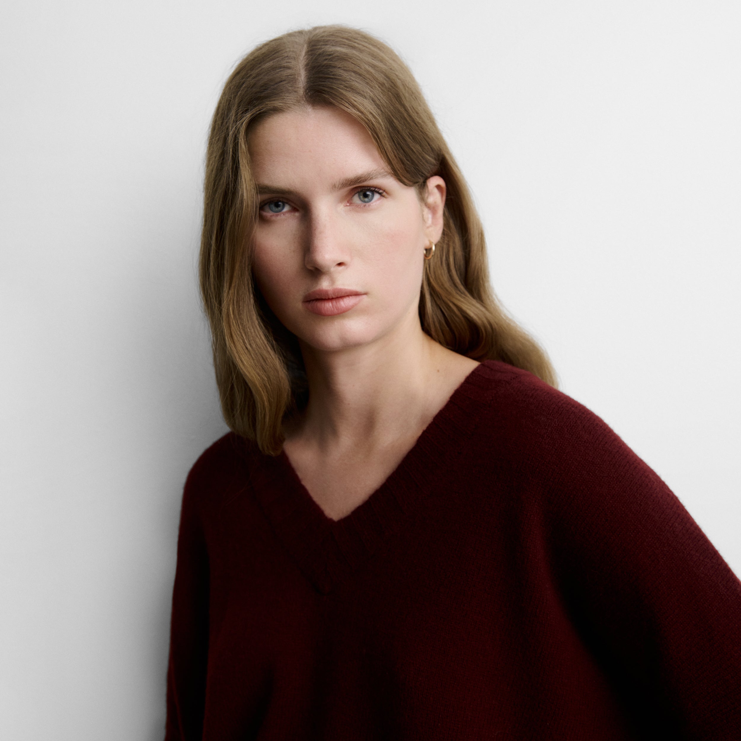 Loose V-neck sweater