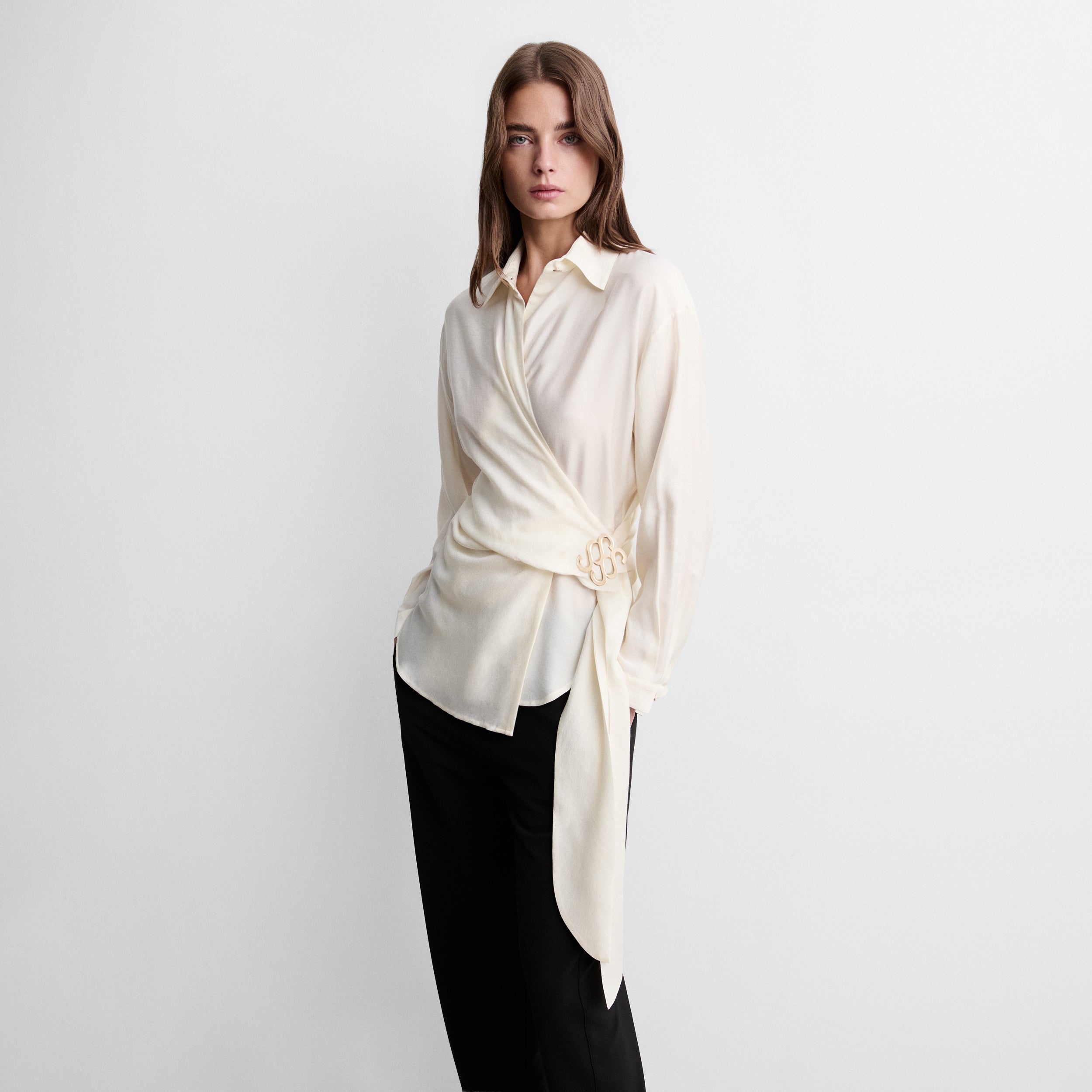 Blouse fluide à nœud