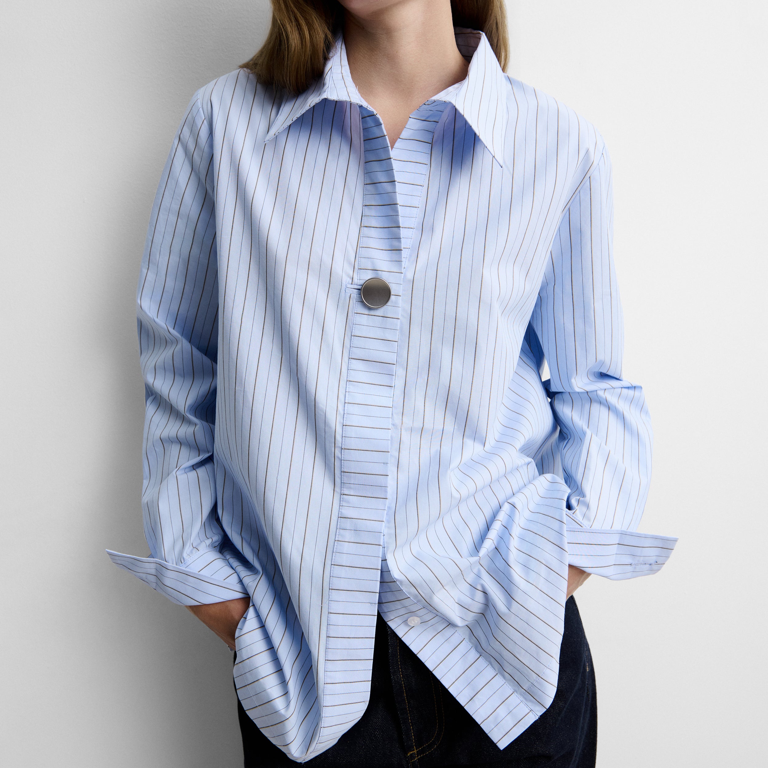 Camisa botón estampado rayas