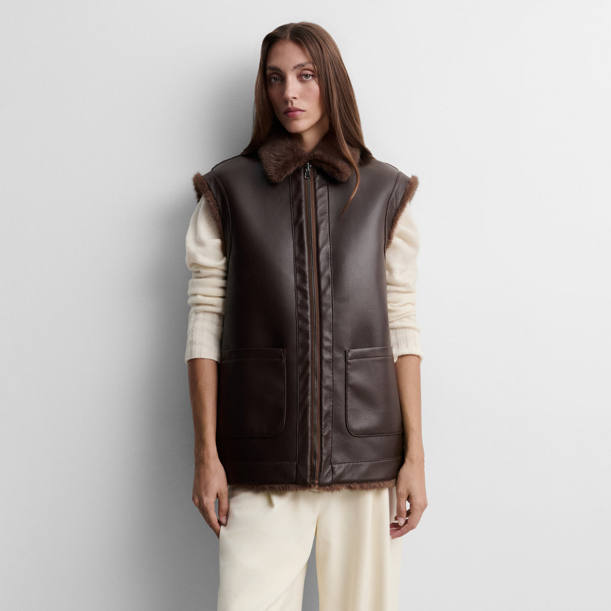 Chaleco ecopelo reversible