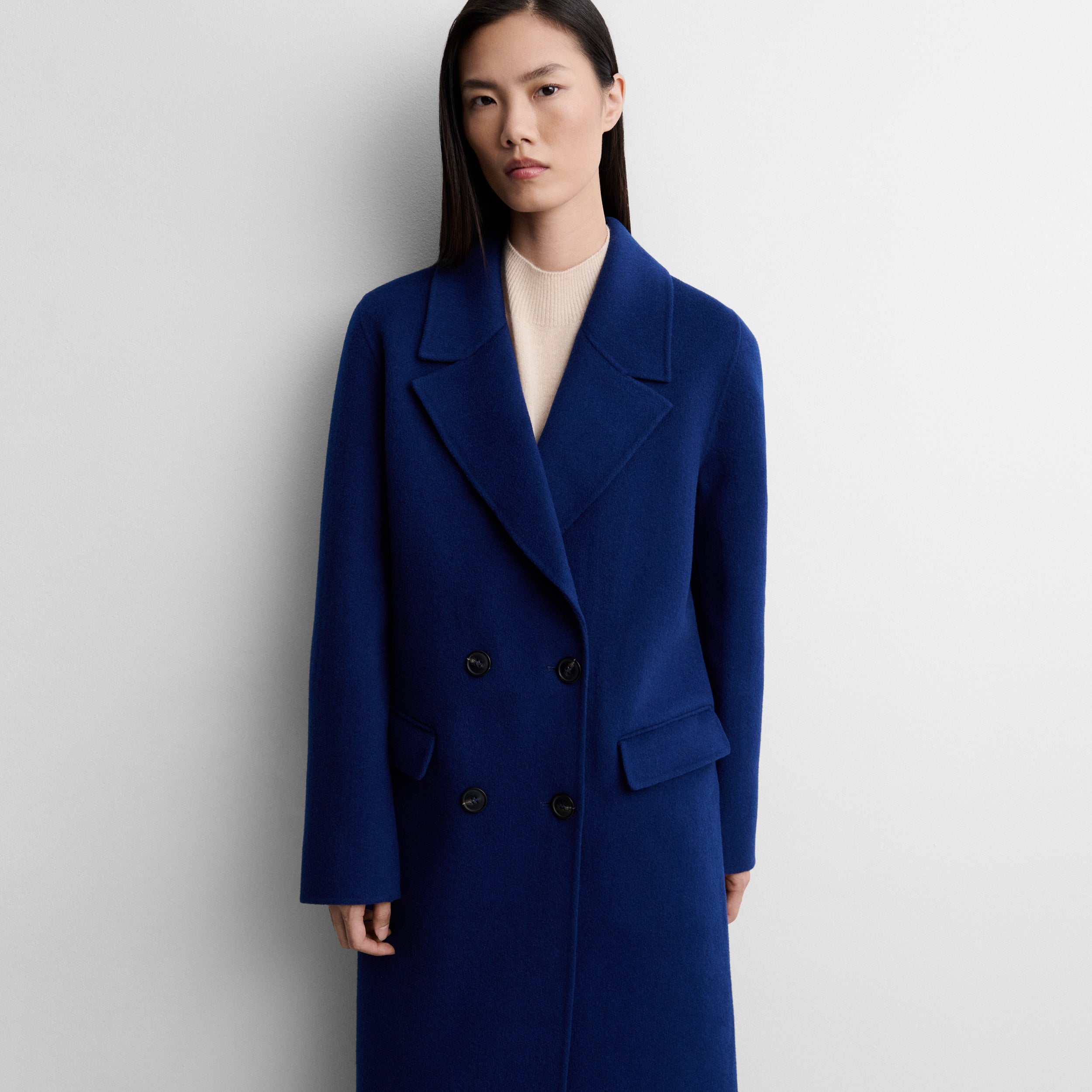 Double-faced wool coat