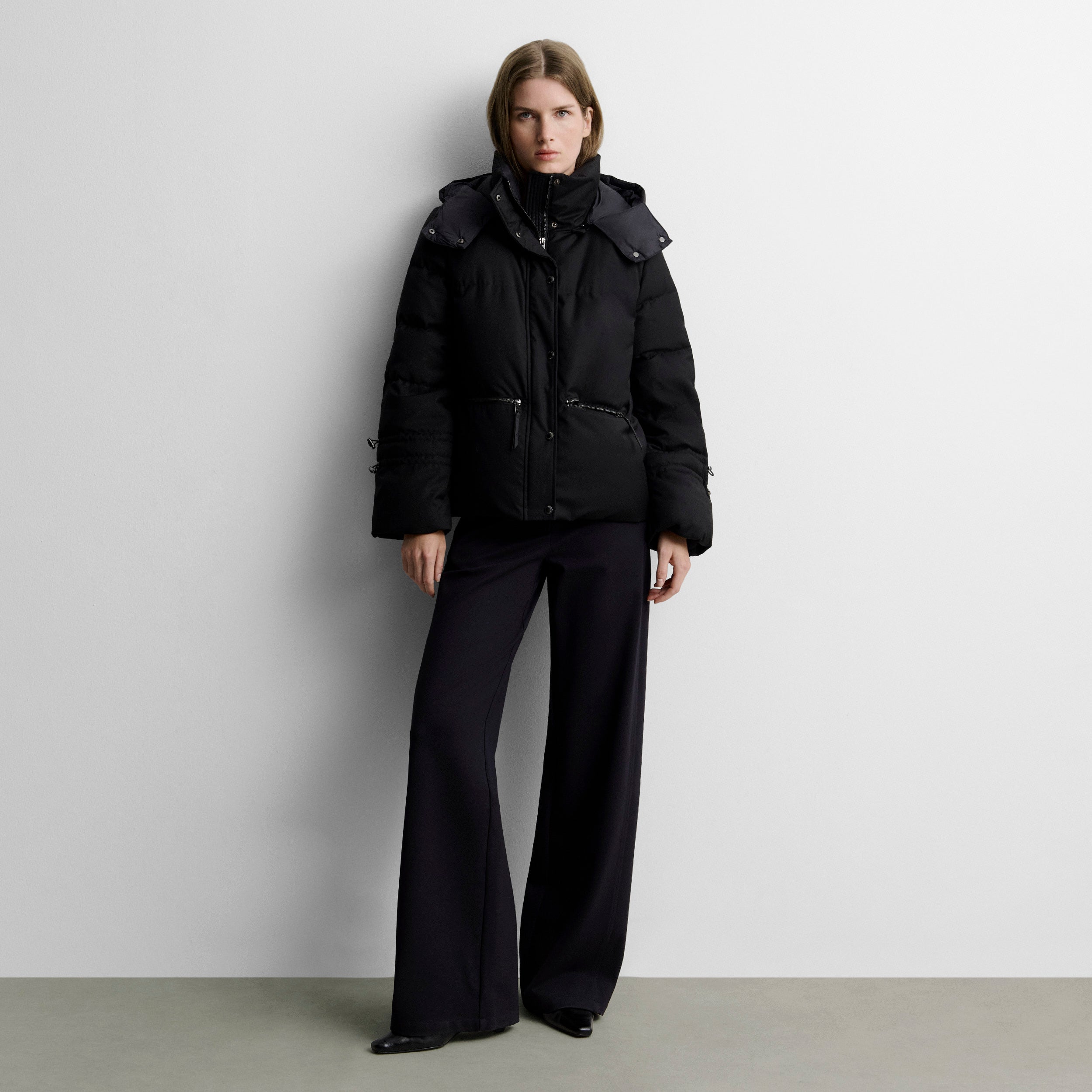 Short quilted puffer jacket