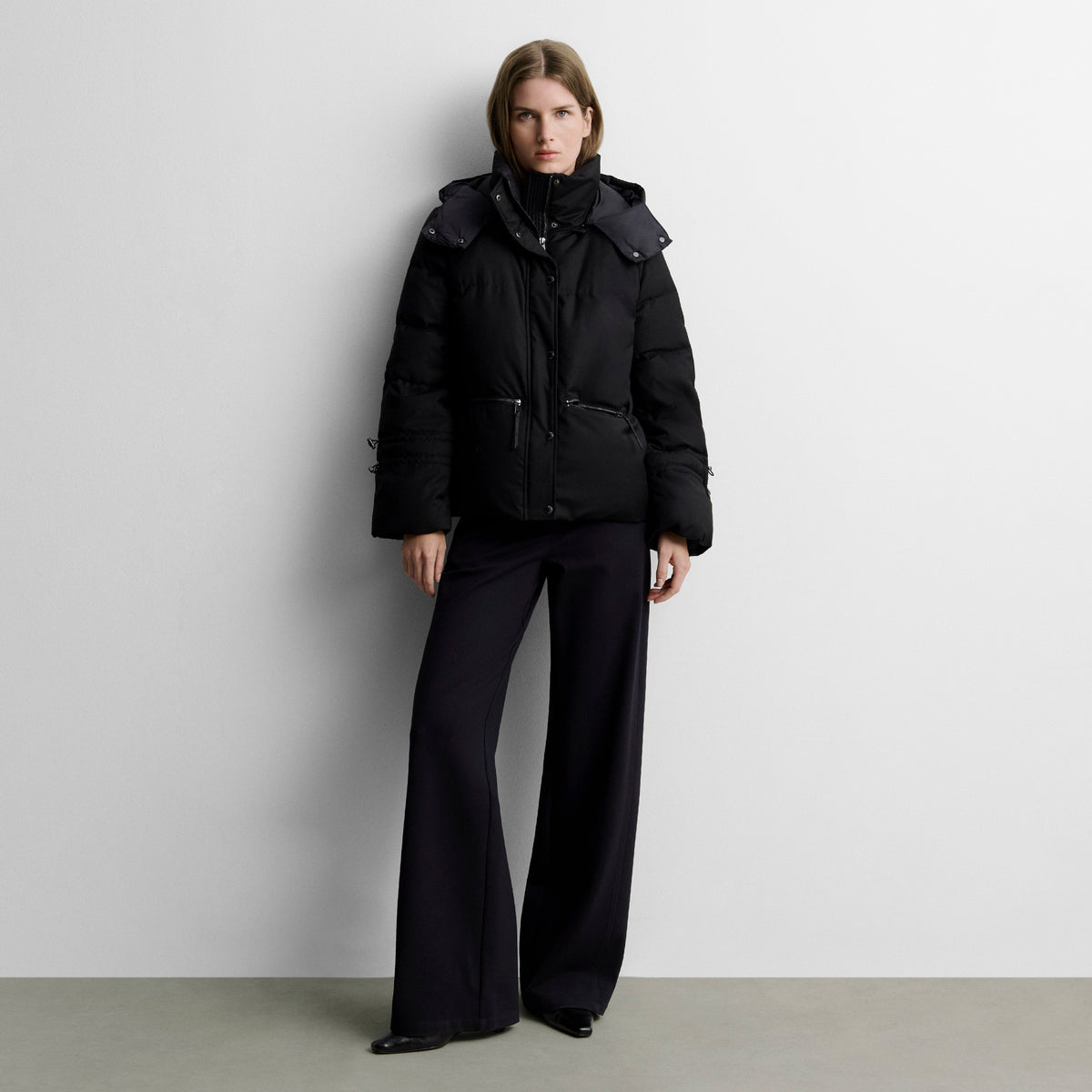 Short quilted puffer jacket