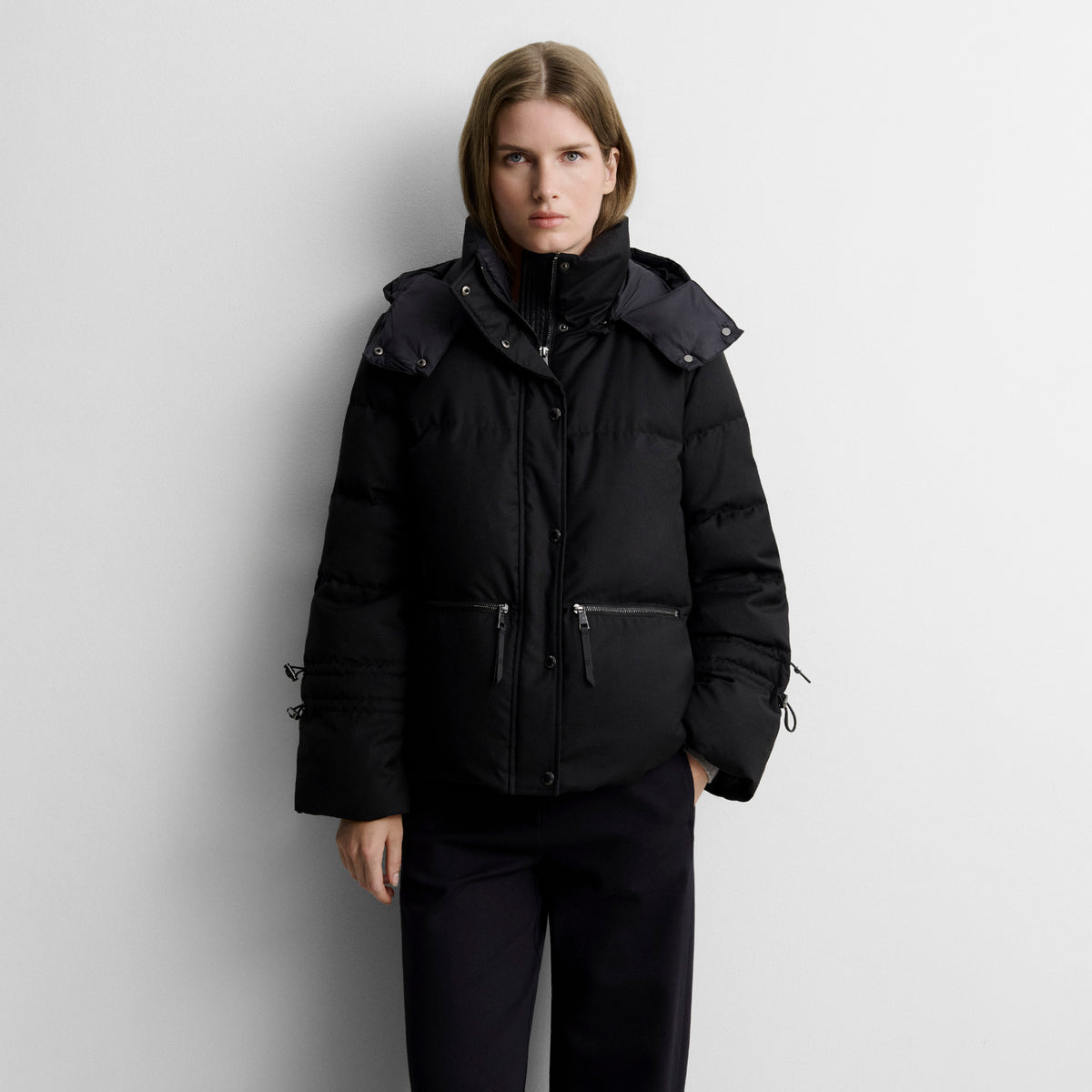 Short quilted puffer jacket