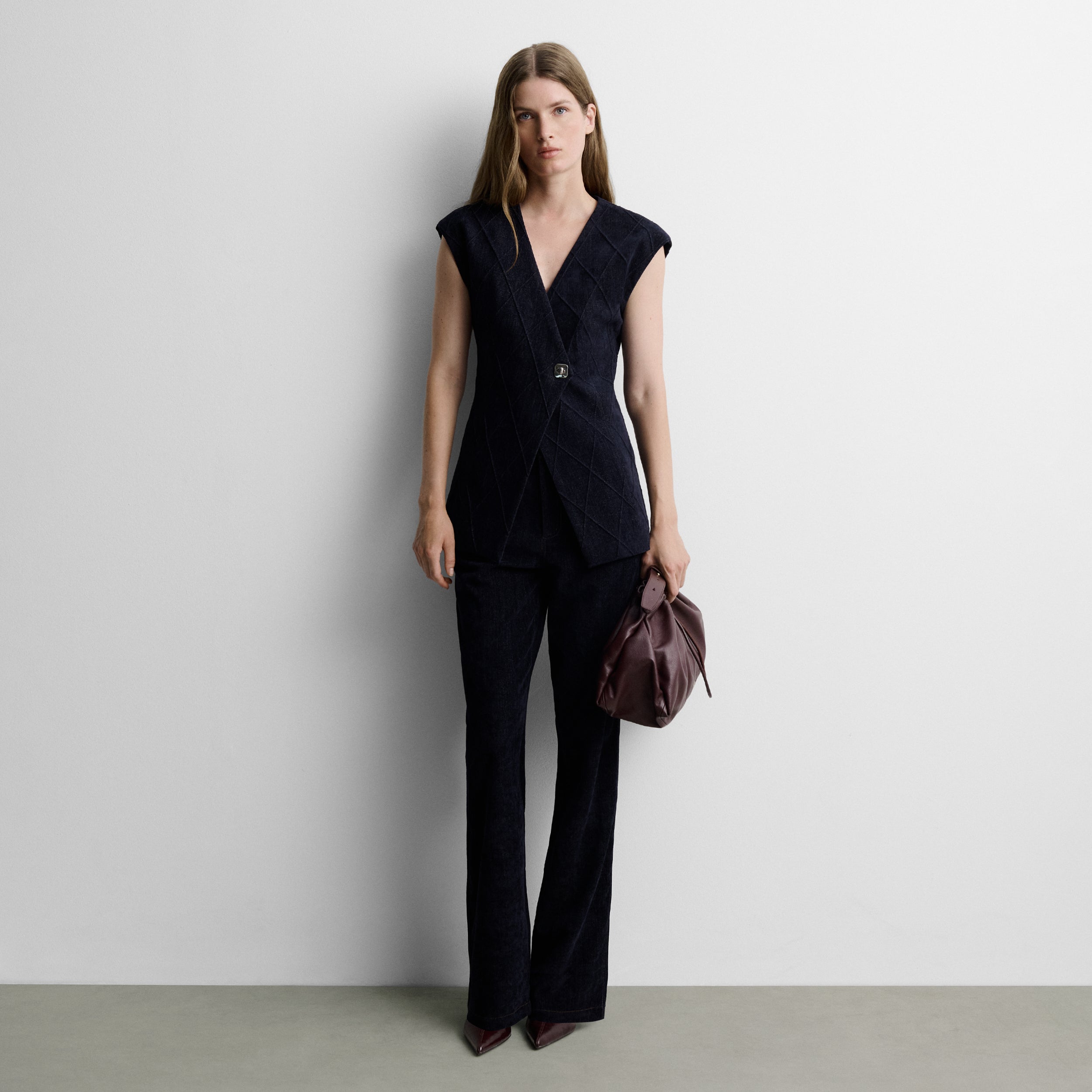 Chaleco efecto denim