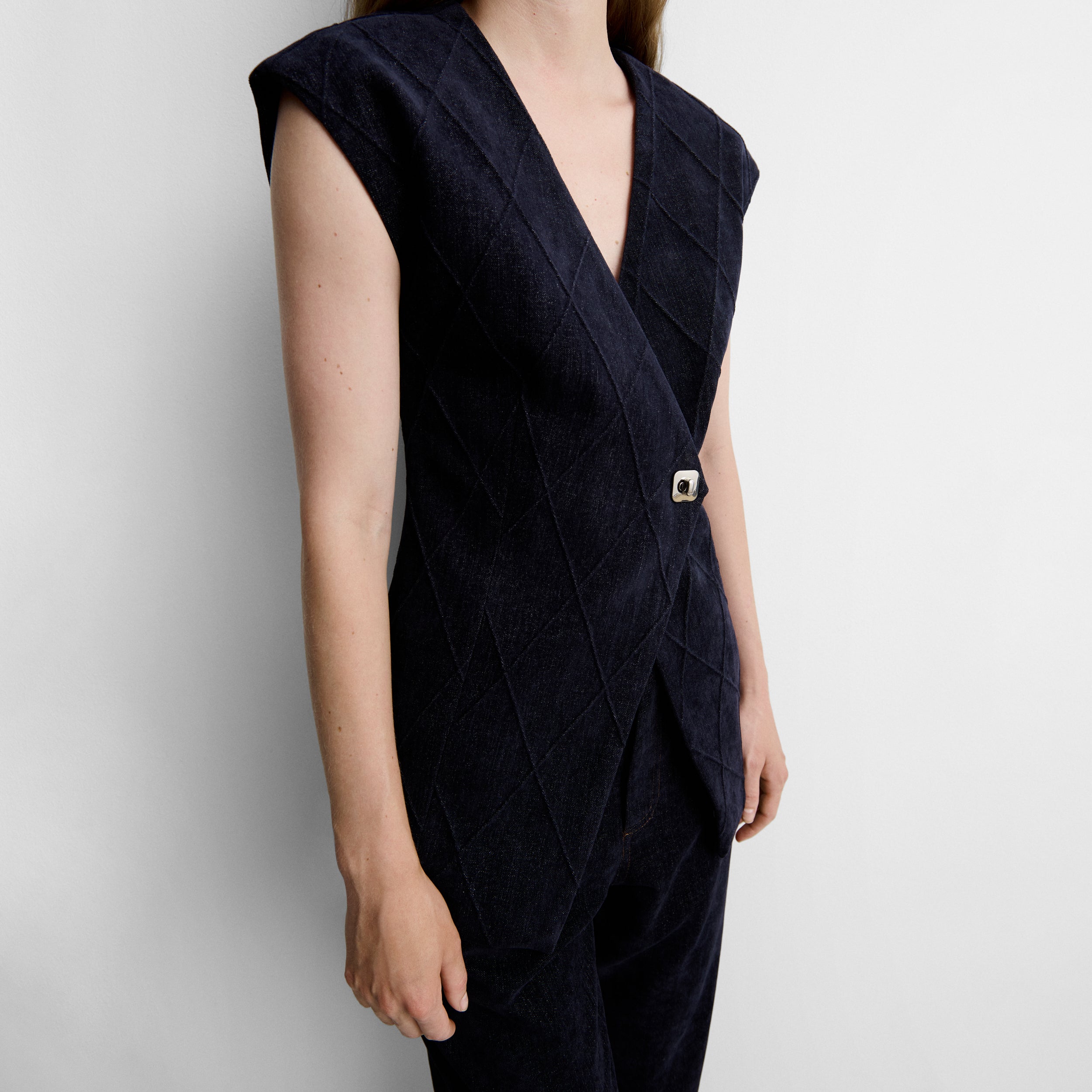 Chaleco efecto denim